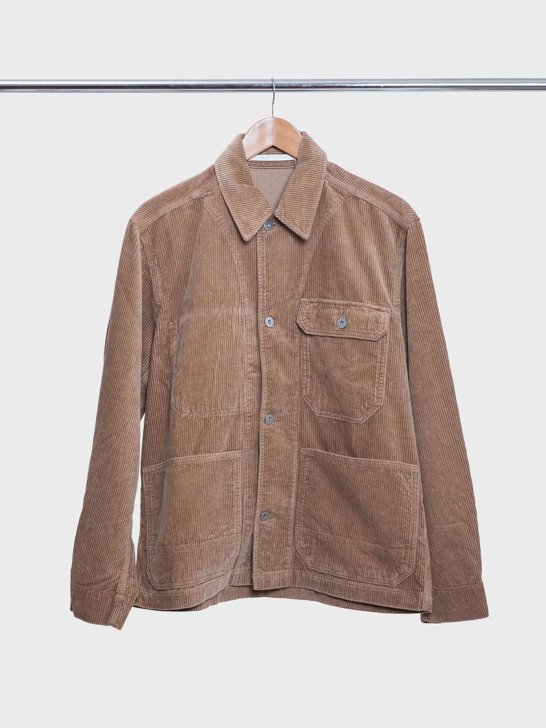 Folke Wilde Wale Corduroy Chore Jacket Utility Khaki