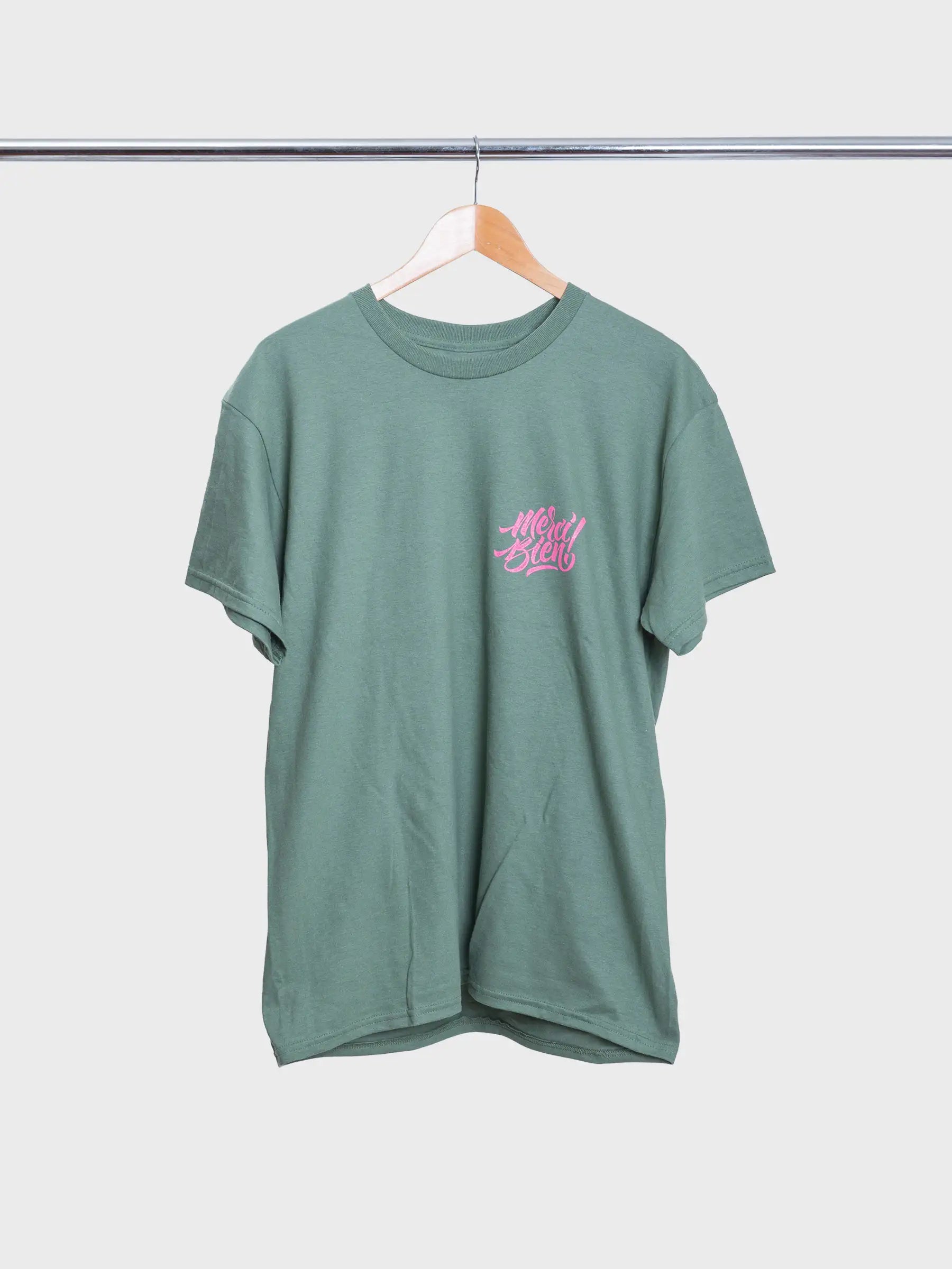 Merci Bien Tee Green/Pink