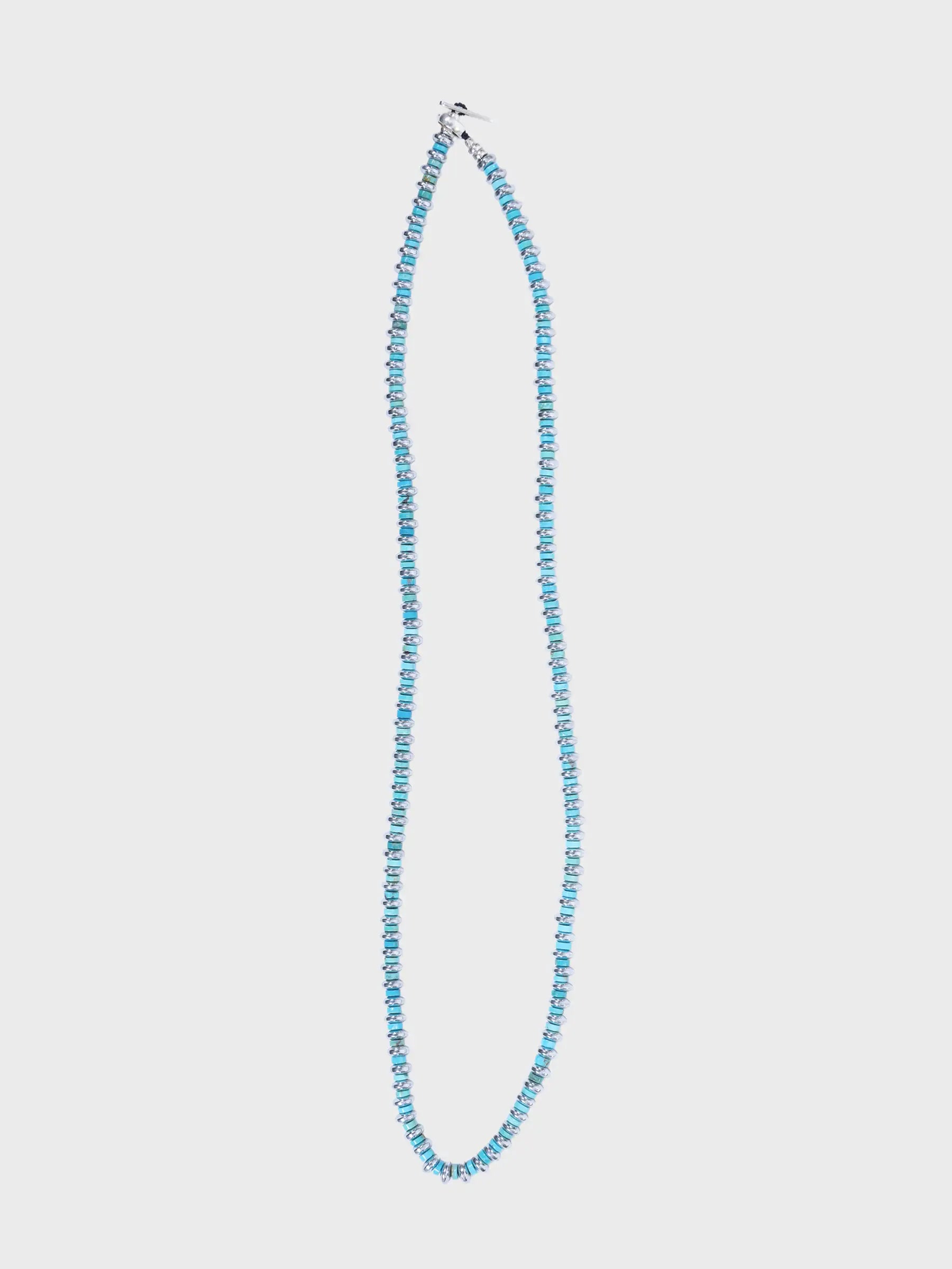 Hematite Roundel Beads Necklace Turquoise