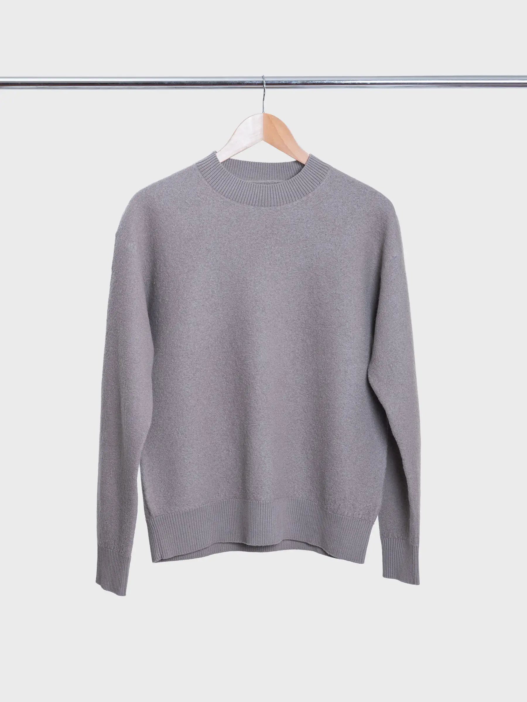 Rom Boiled Wool Crewneck Walnut