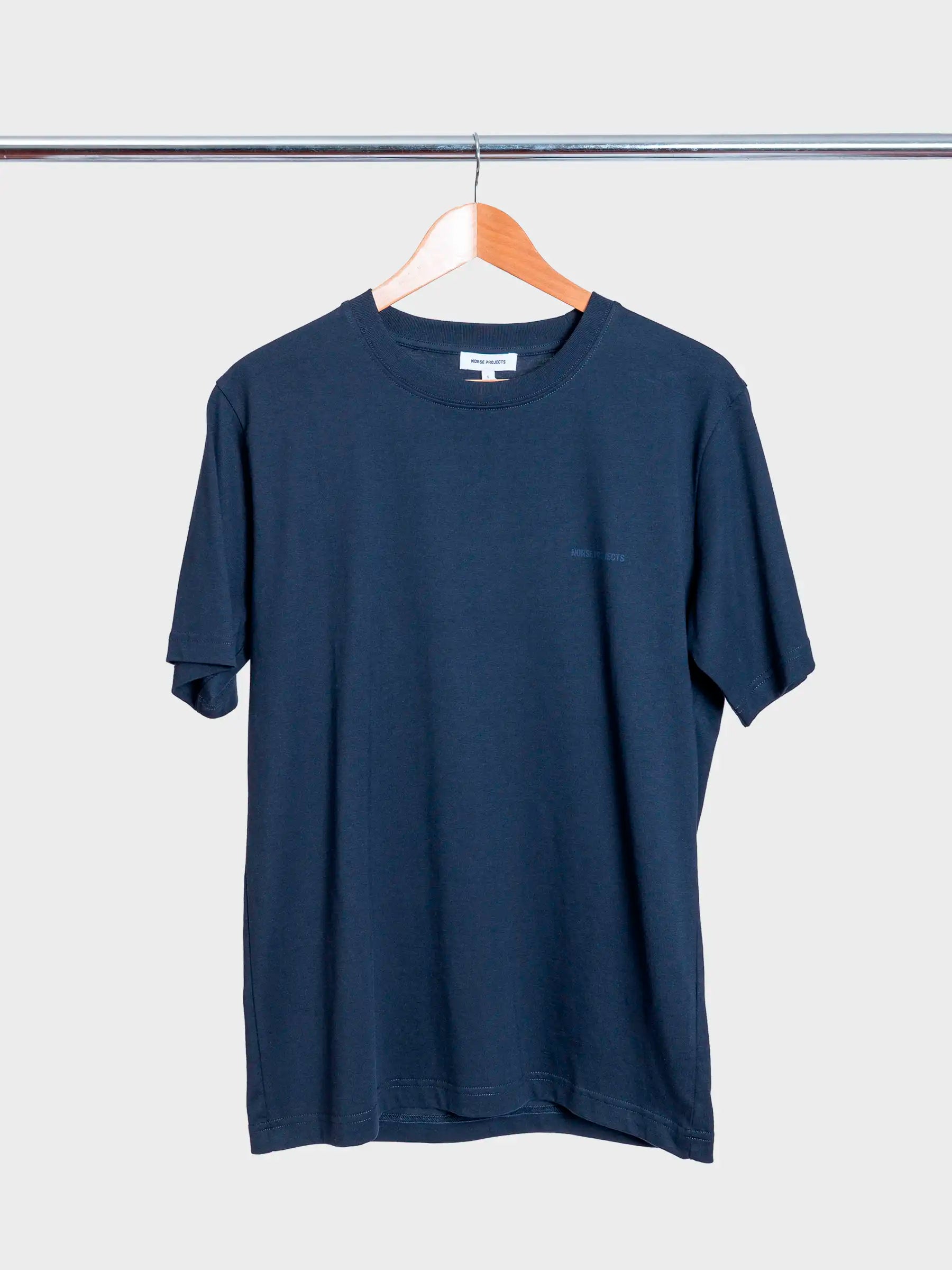 Johannes Organic Norse Logo Print T-Shirt Dark Navy