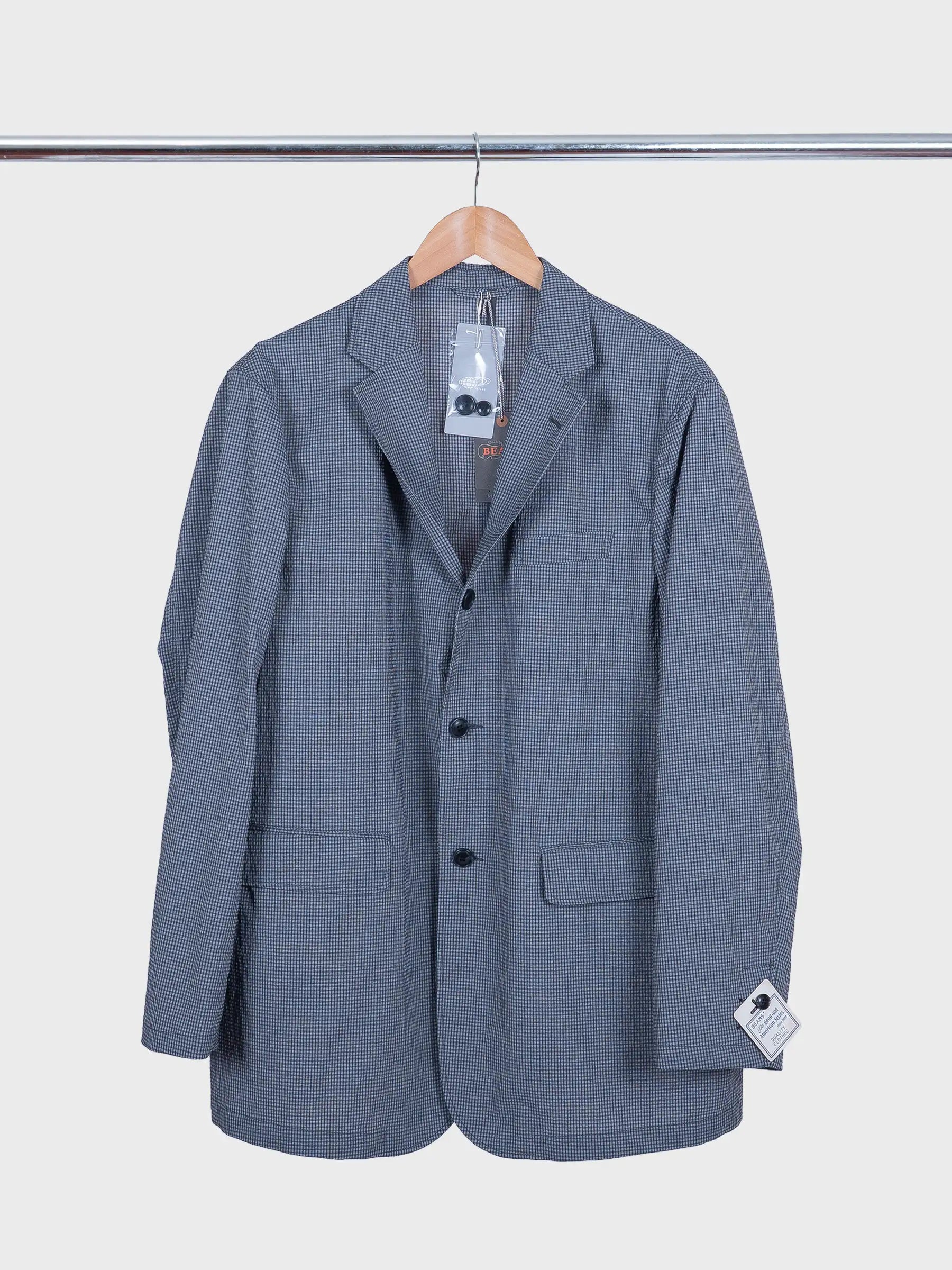 3B Anywhere(wear) Jacket Seersucker Plaid Black and Grey