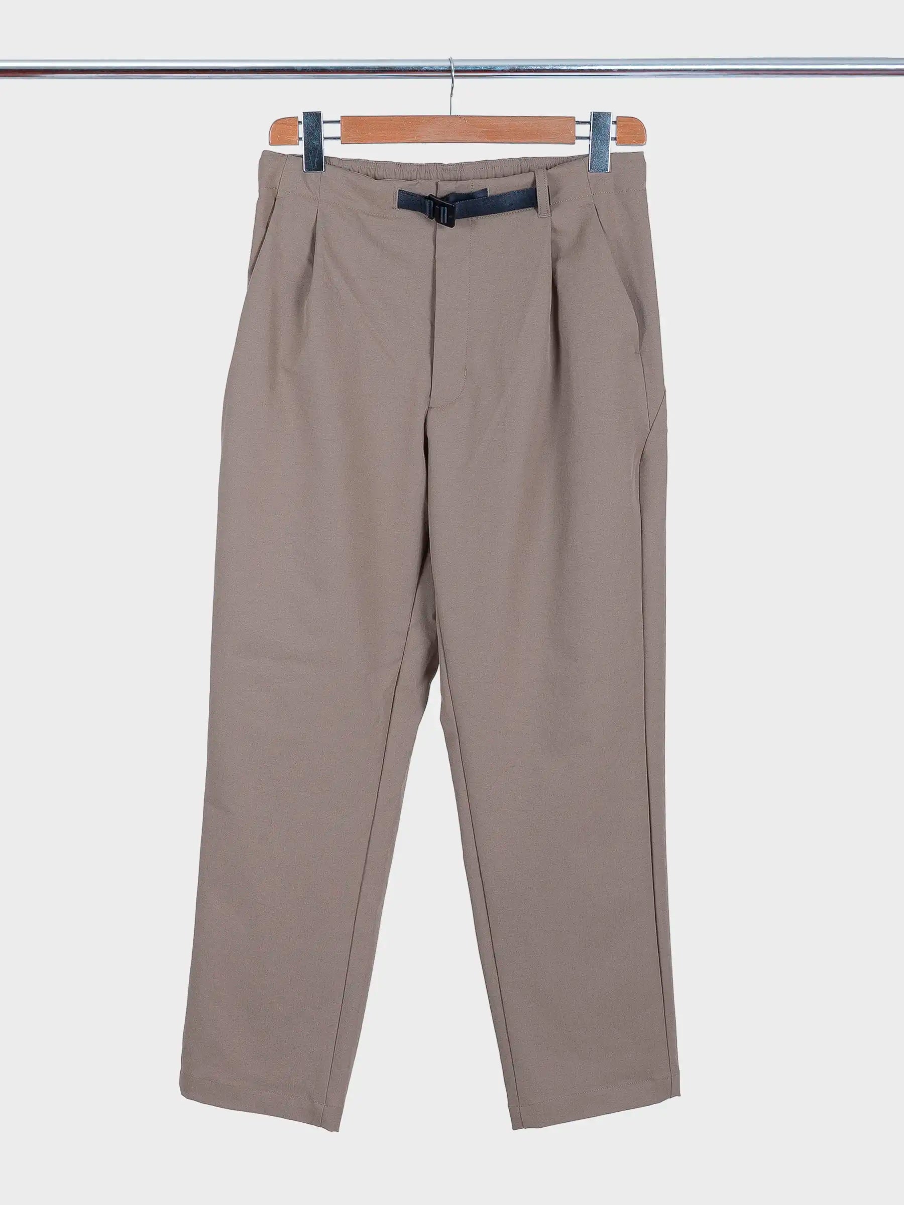 One Tuck Tapered Stretch Pants Old Beige