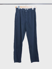 Ezra Relaxed Organic Stretch Twill Trousers Dark Navy