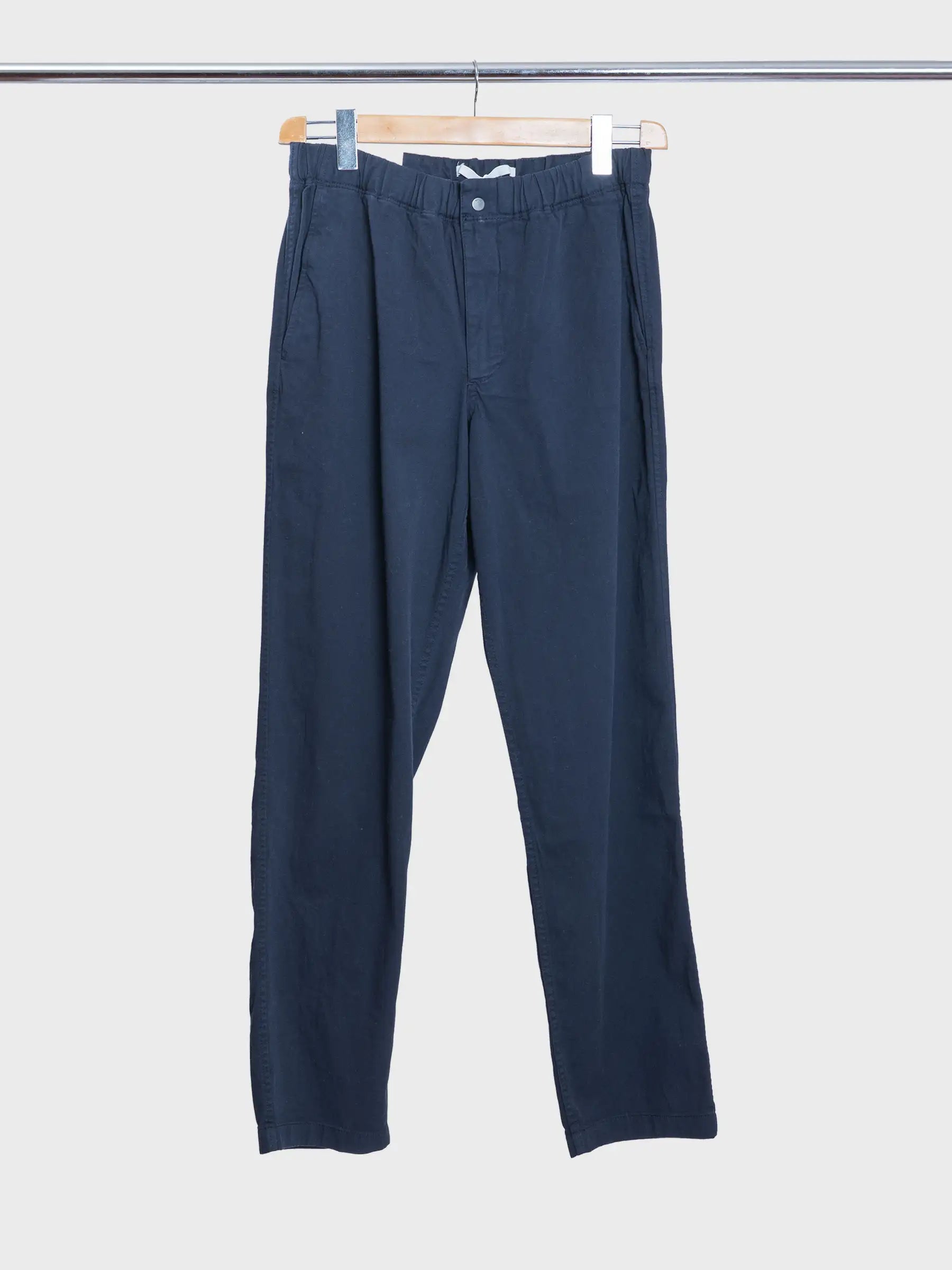 Ezra Relaxed Organic Stretch Twill Trousers Dark Navy
