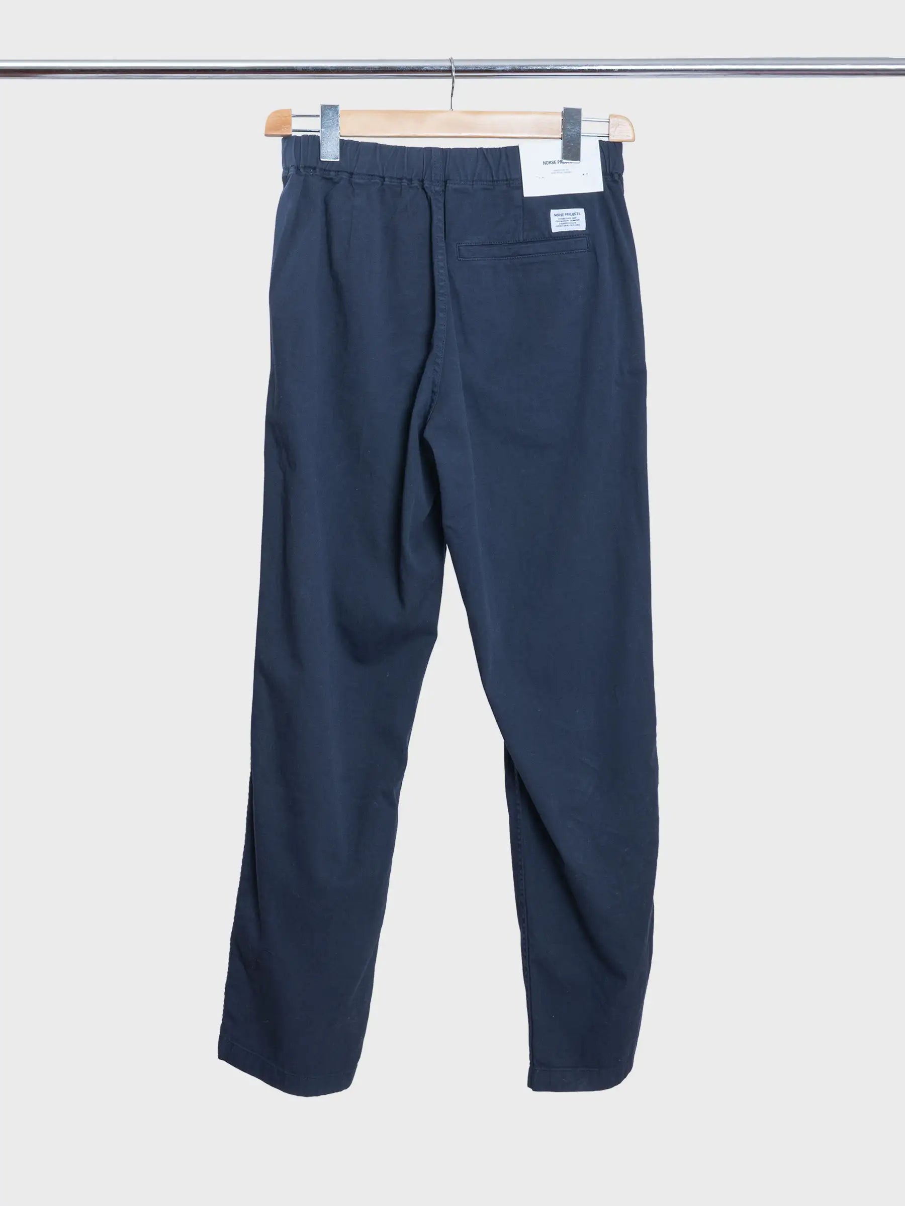 Ezra Relaxed Organic Stretch Twill Trousers Dark Navy