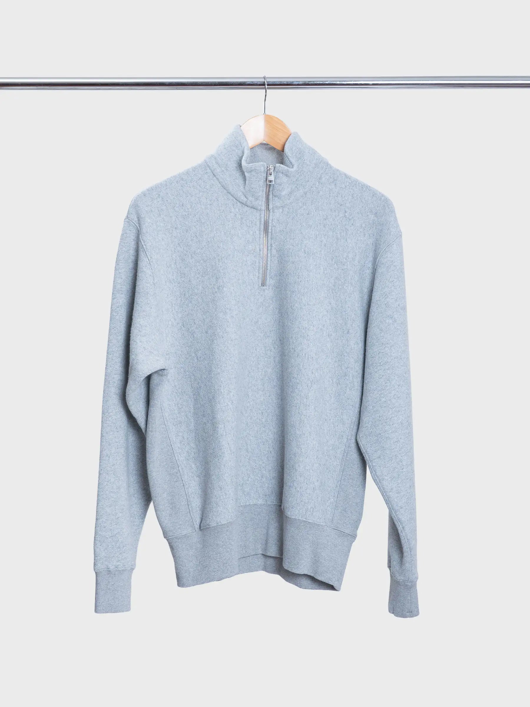 Ketel relaxed Cotton Half Zip Sweater Grey Melange