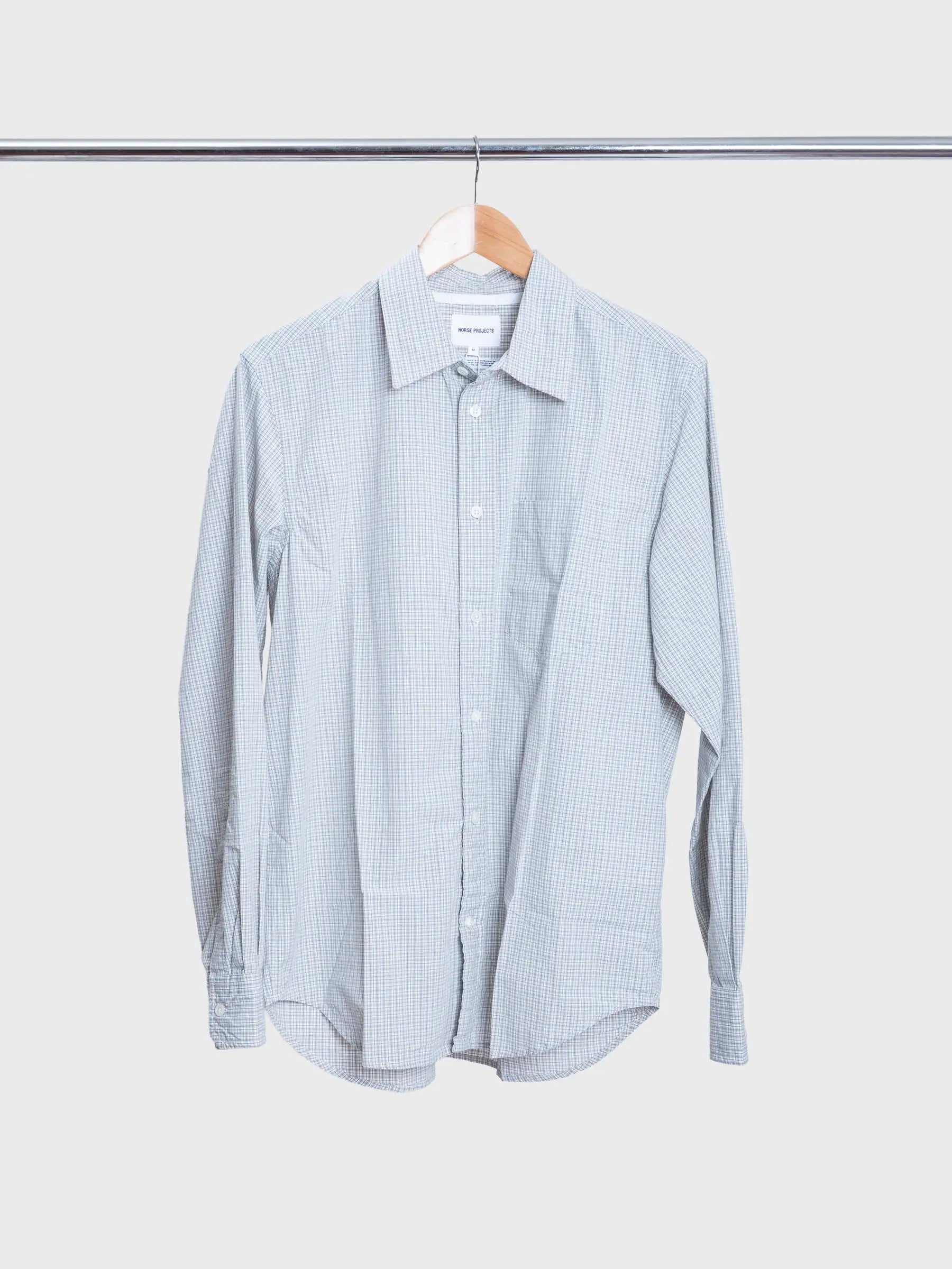 Algot Poplin Check Shirt Oatmeal