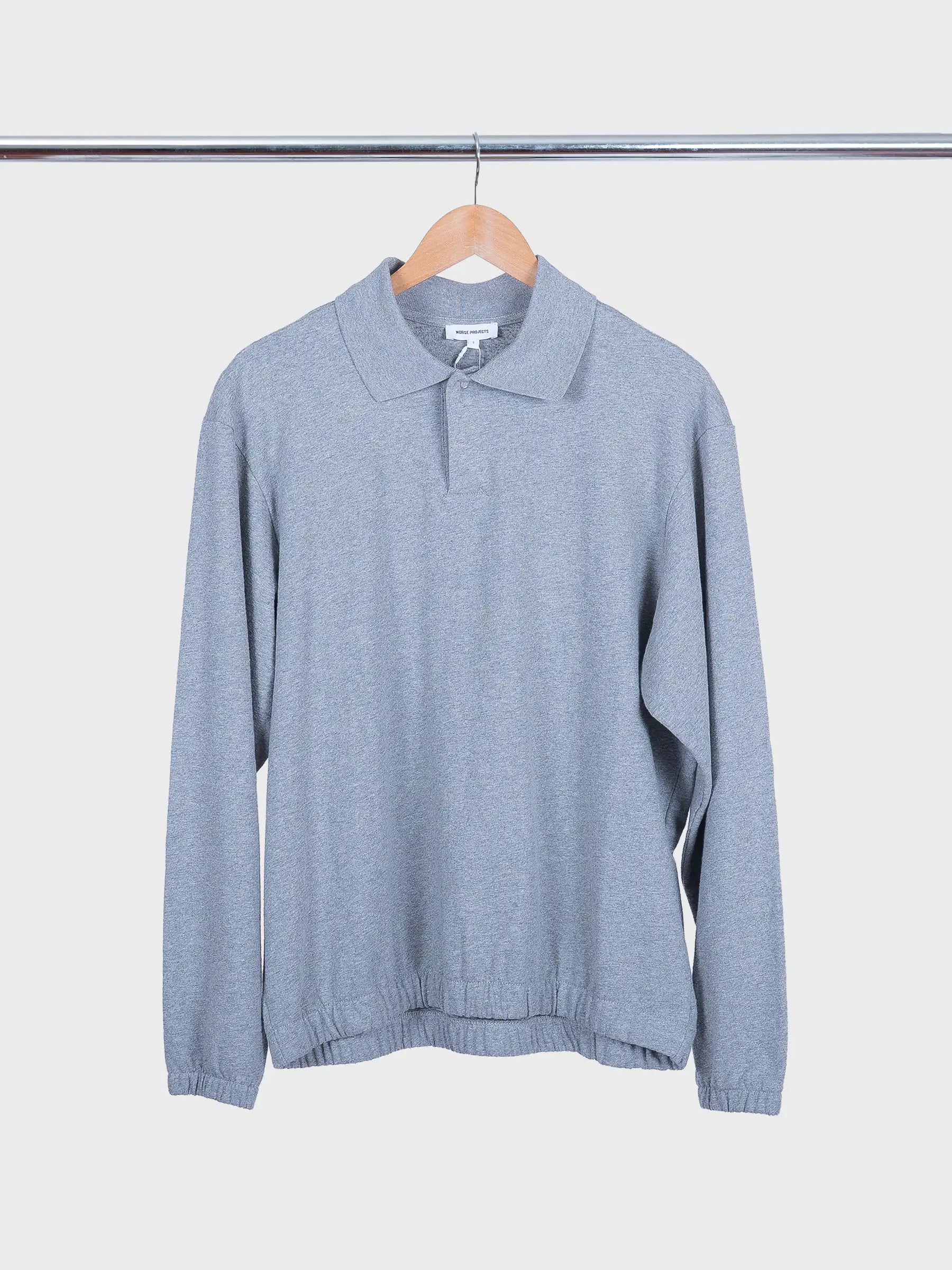 Sylane Relaxed Light Pile Jersey Polo Grey Melange