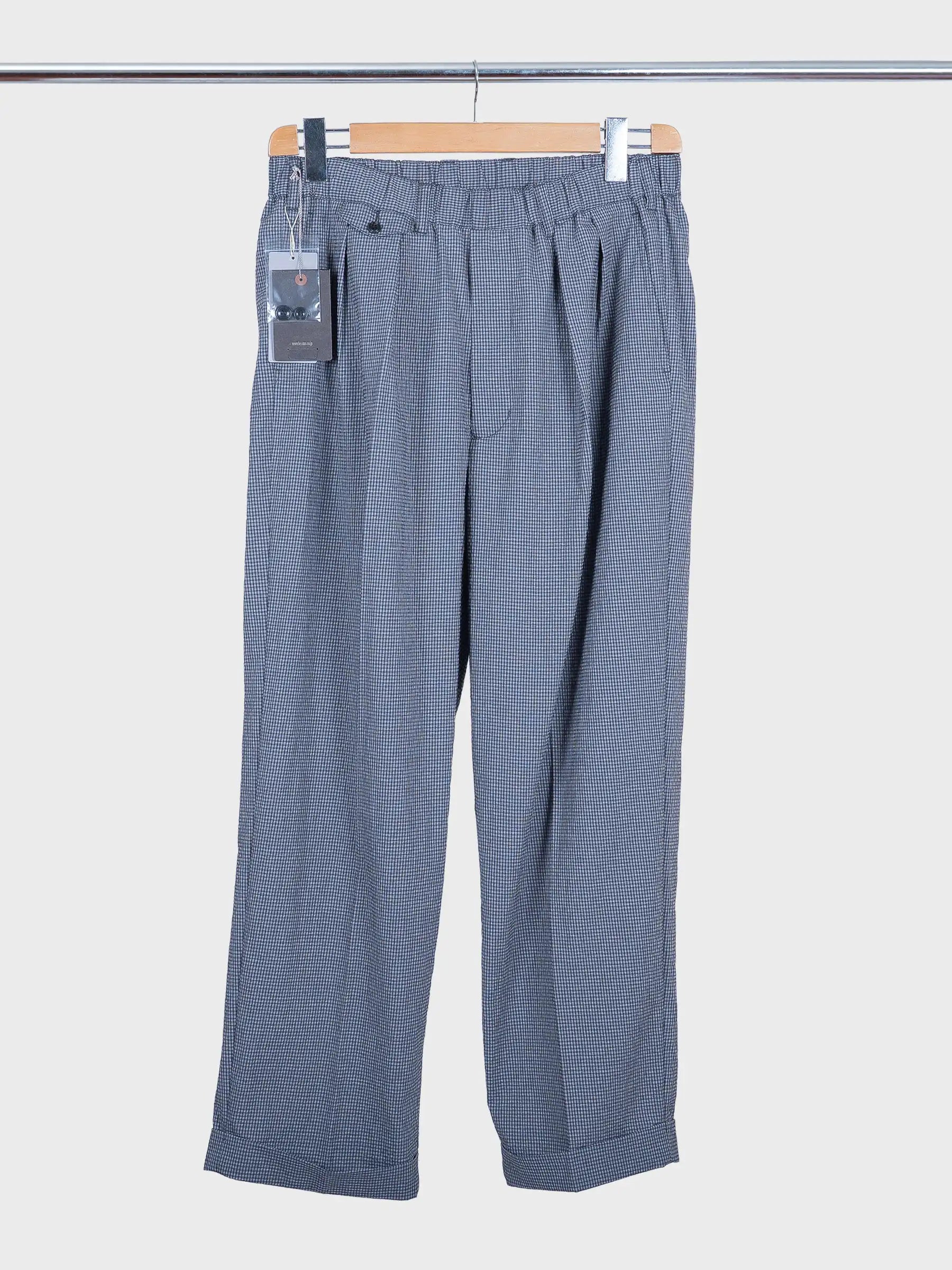 2 Pleats Anywhere(wear) Seersucker Plaid Pants Grey