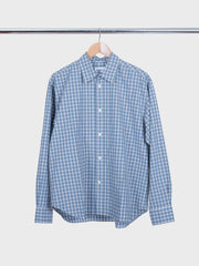 Flaster Fine Check Oversize Shirt Cerulean