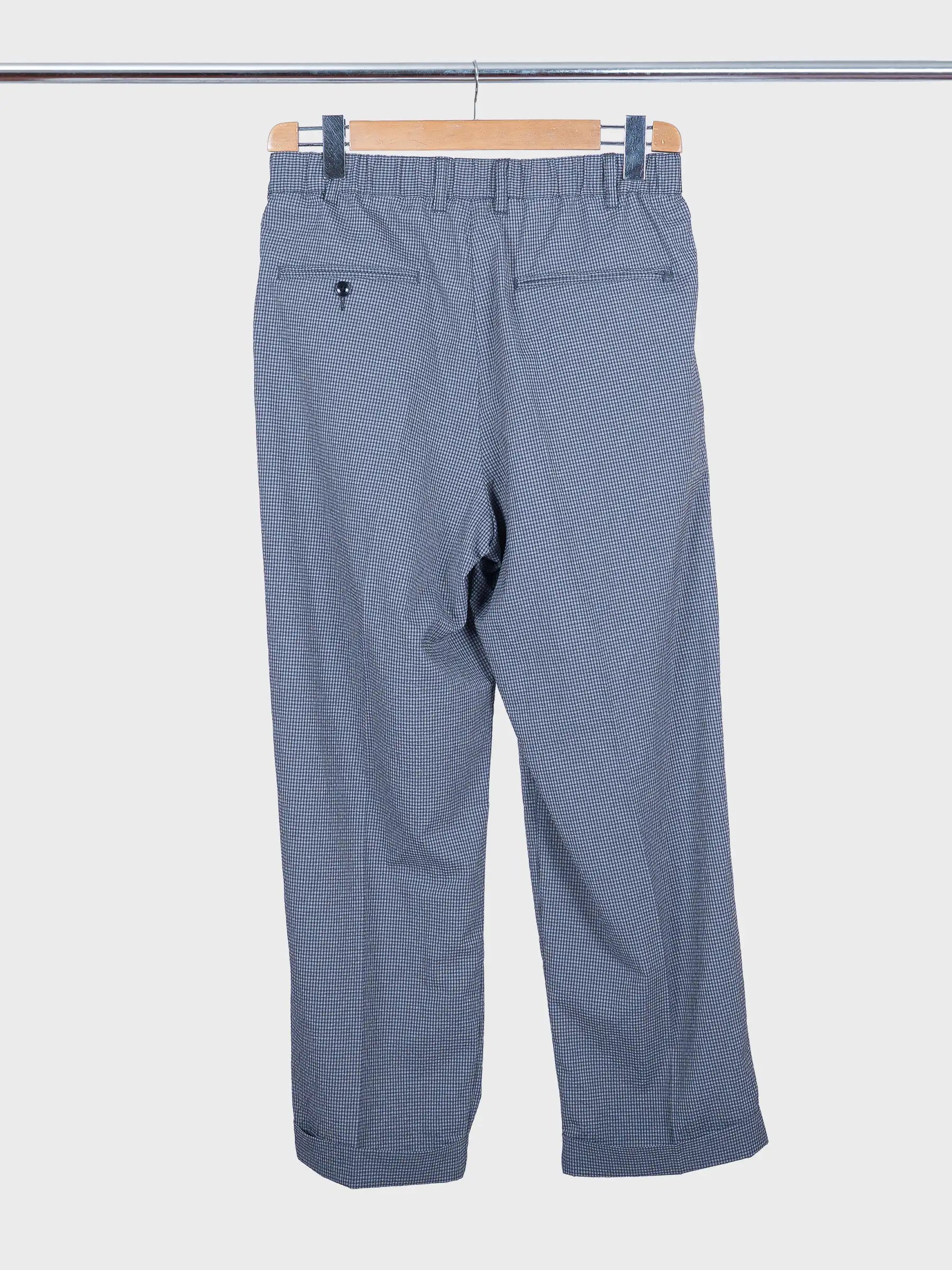 2 Pleats Anywhere(wear) Seersucker Plaid Pants Grey