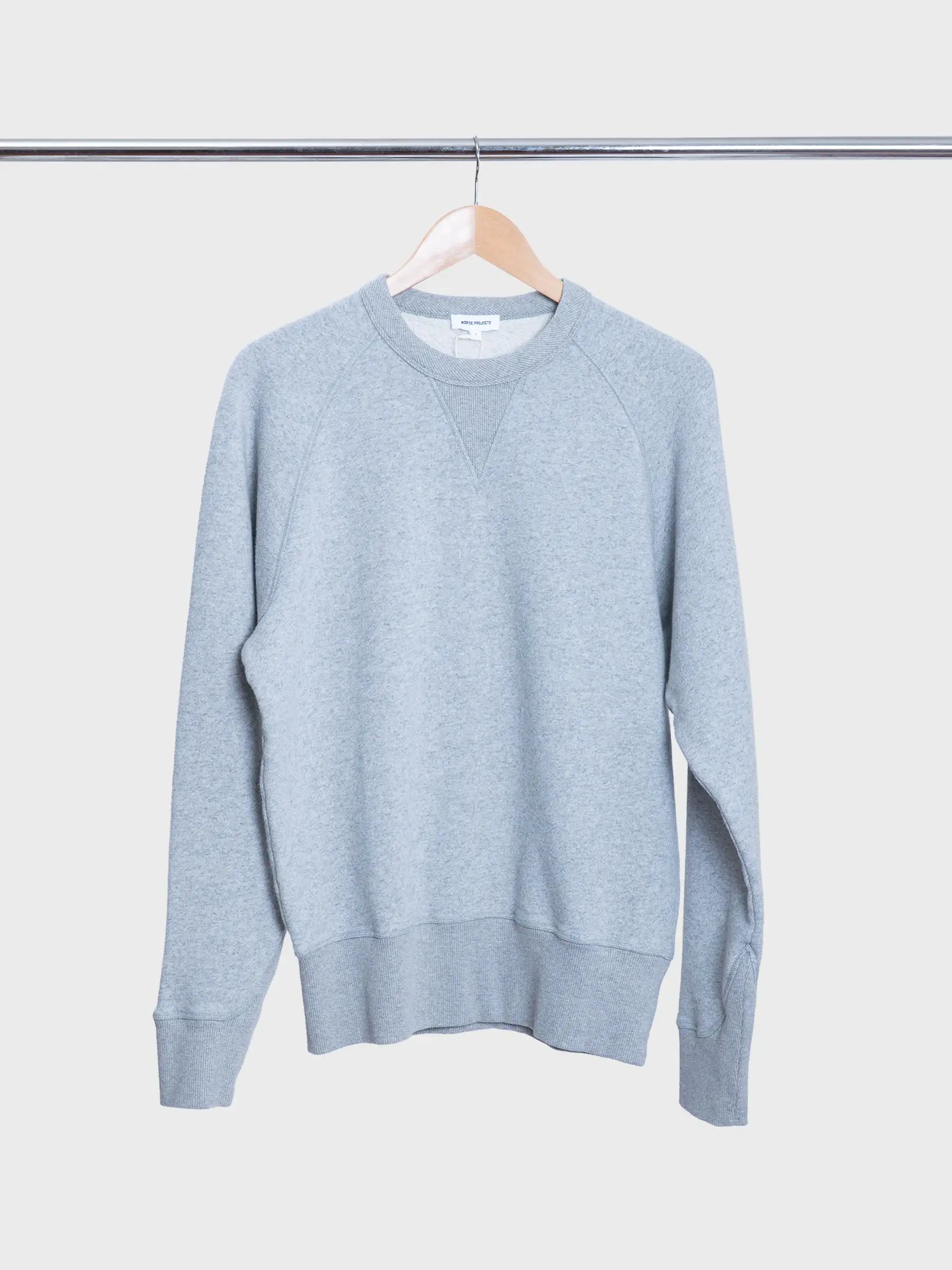 Marten Relaxed Cotton Wool Sweatshirt Grey Melange