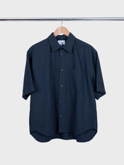 Ulriken Oversized Cotton Linen Twill SS Shirt Dark Navy