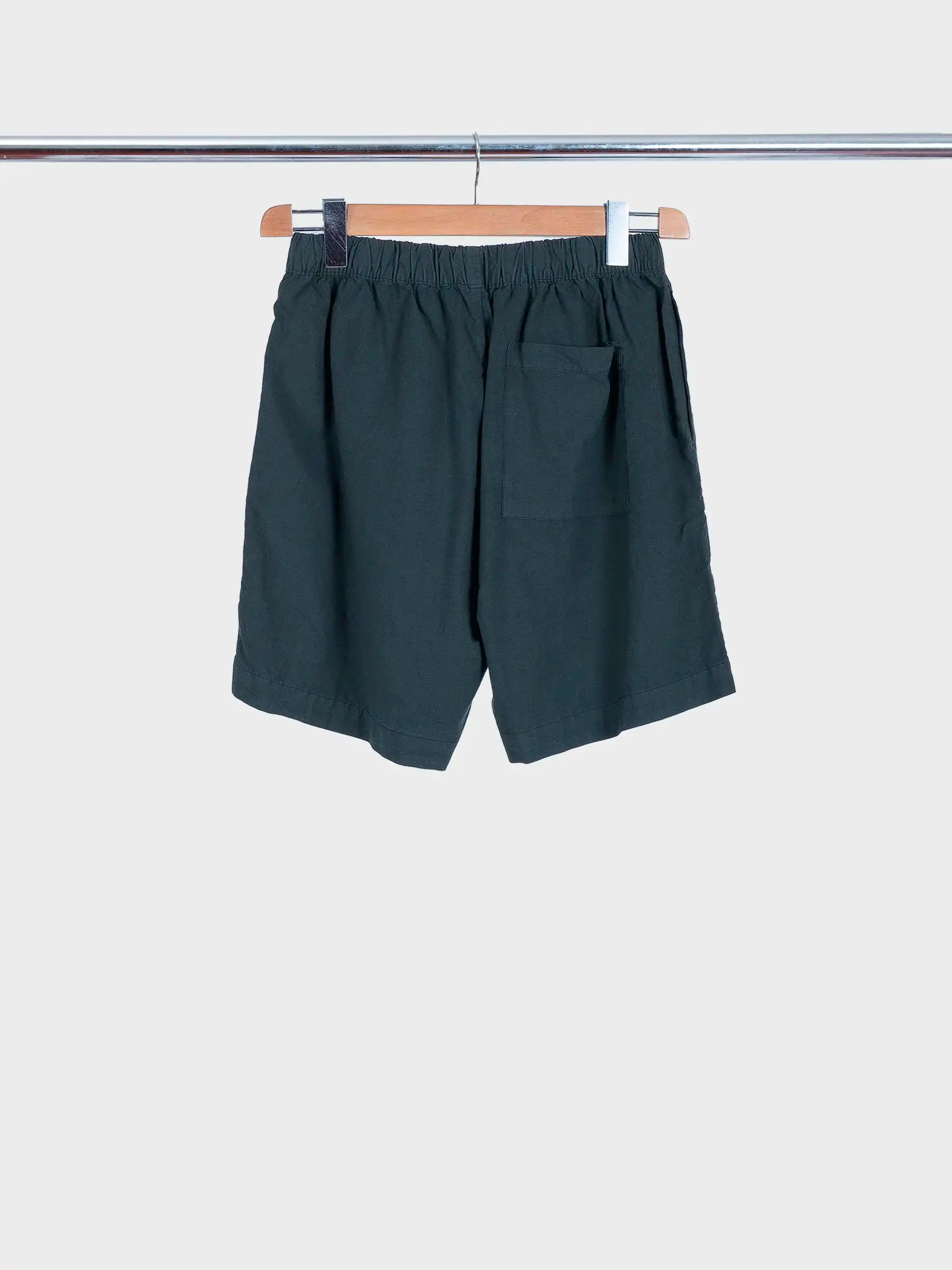 Per Cotton Tencel Shorts Black Olive
