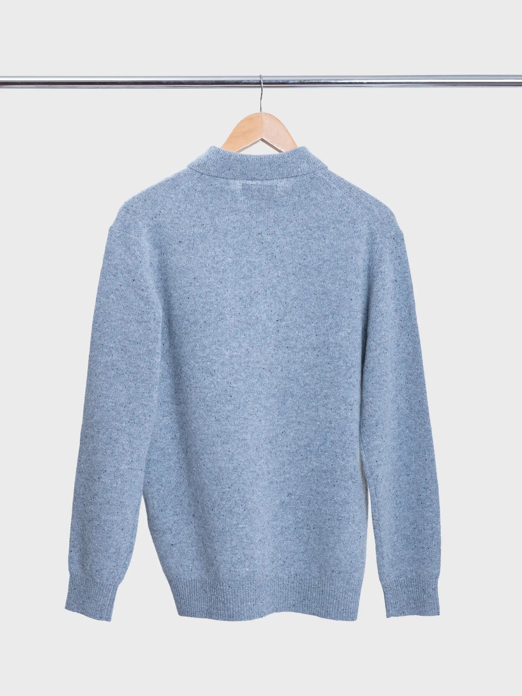 Knit Polo 9G Nep Ice Blue