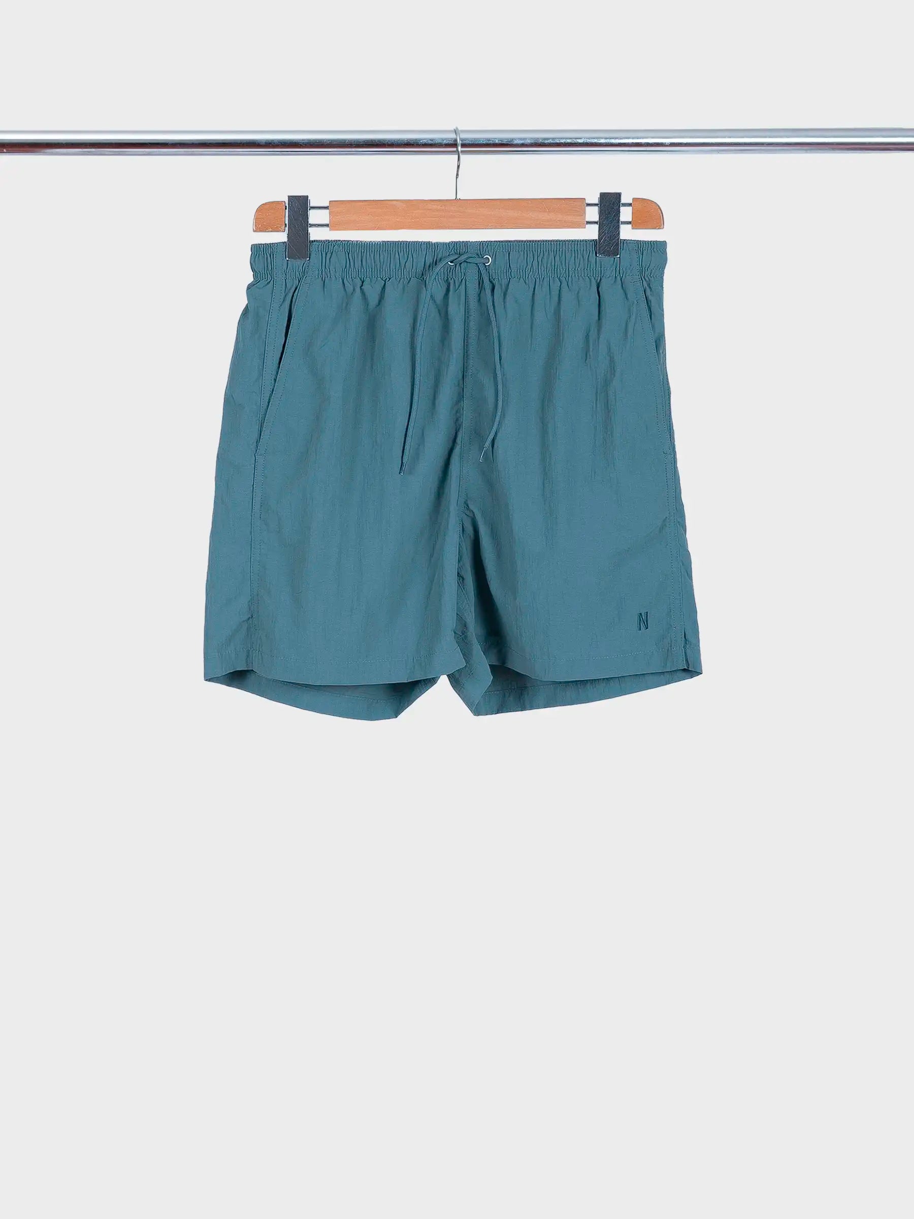 Hauge Recycled Nylon Swimmers Aluminium Petrol