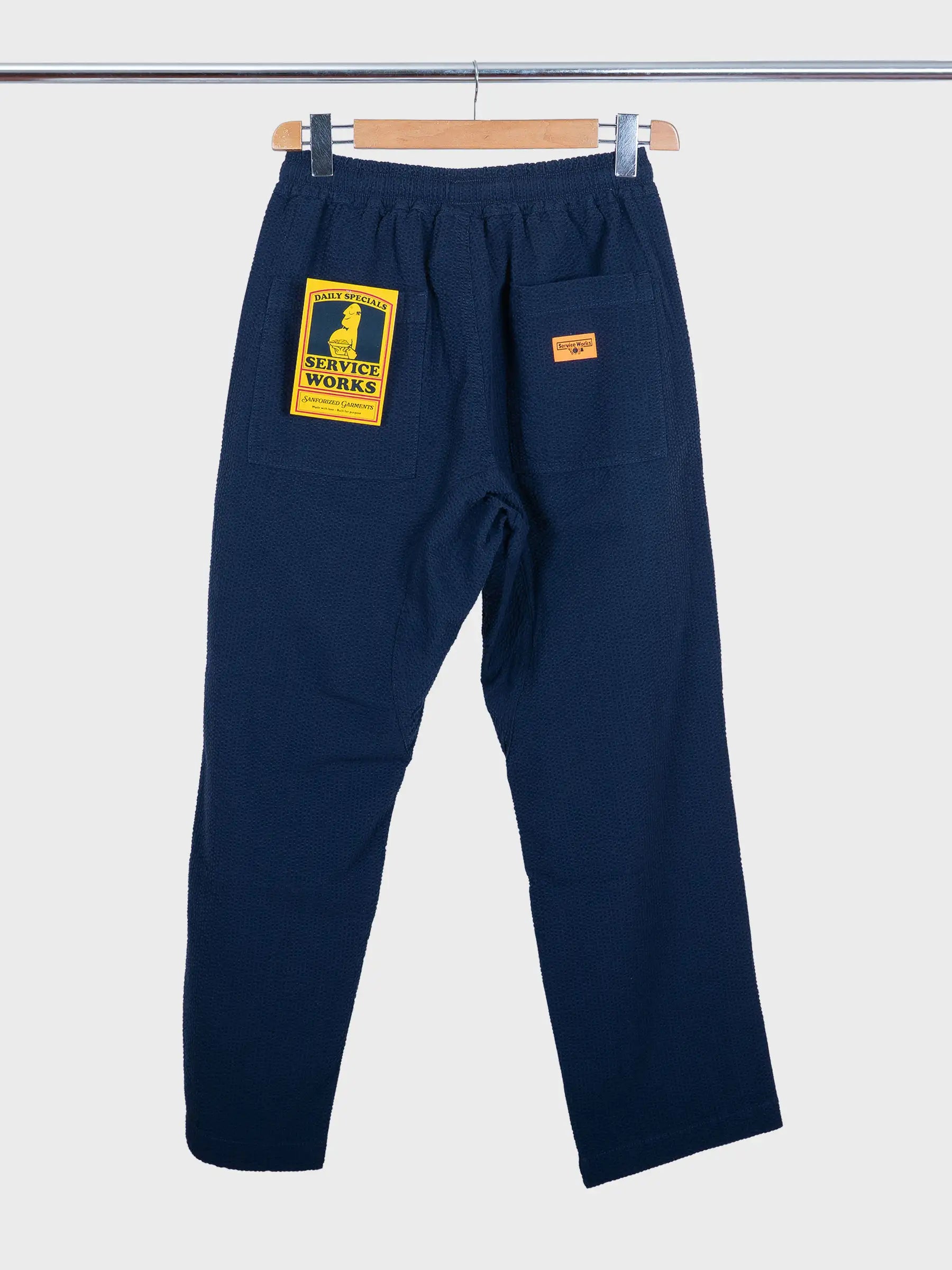 Seersucker Chef Pants Dark Navy