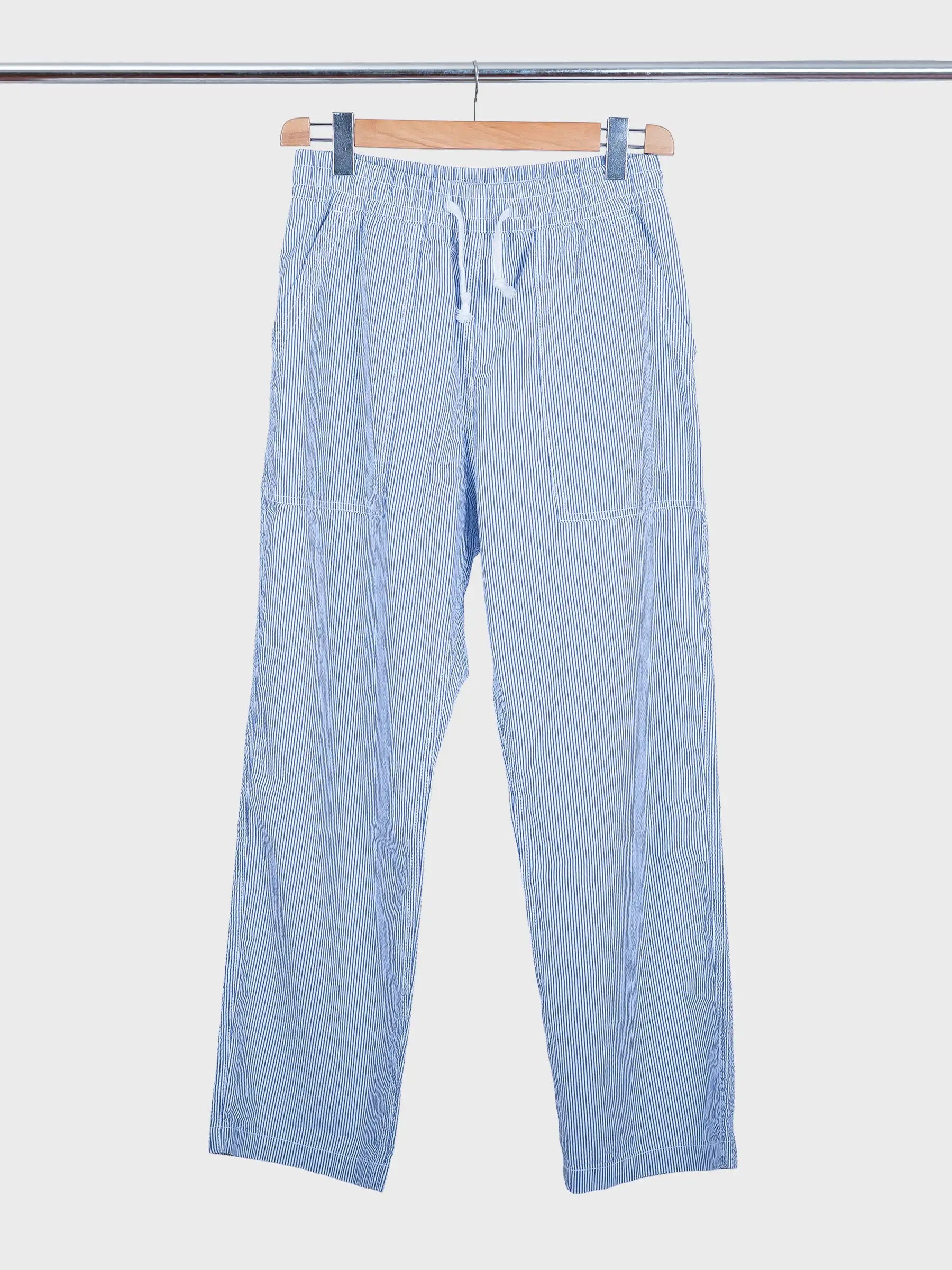 Seersucker Chef Pants Navy Stripes