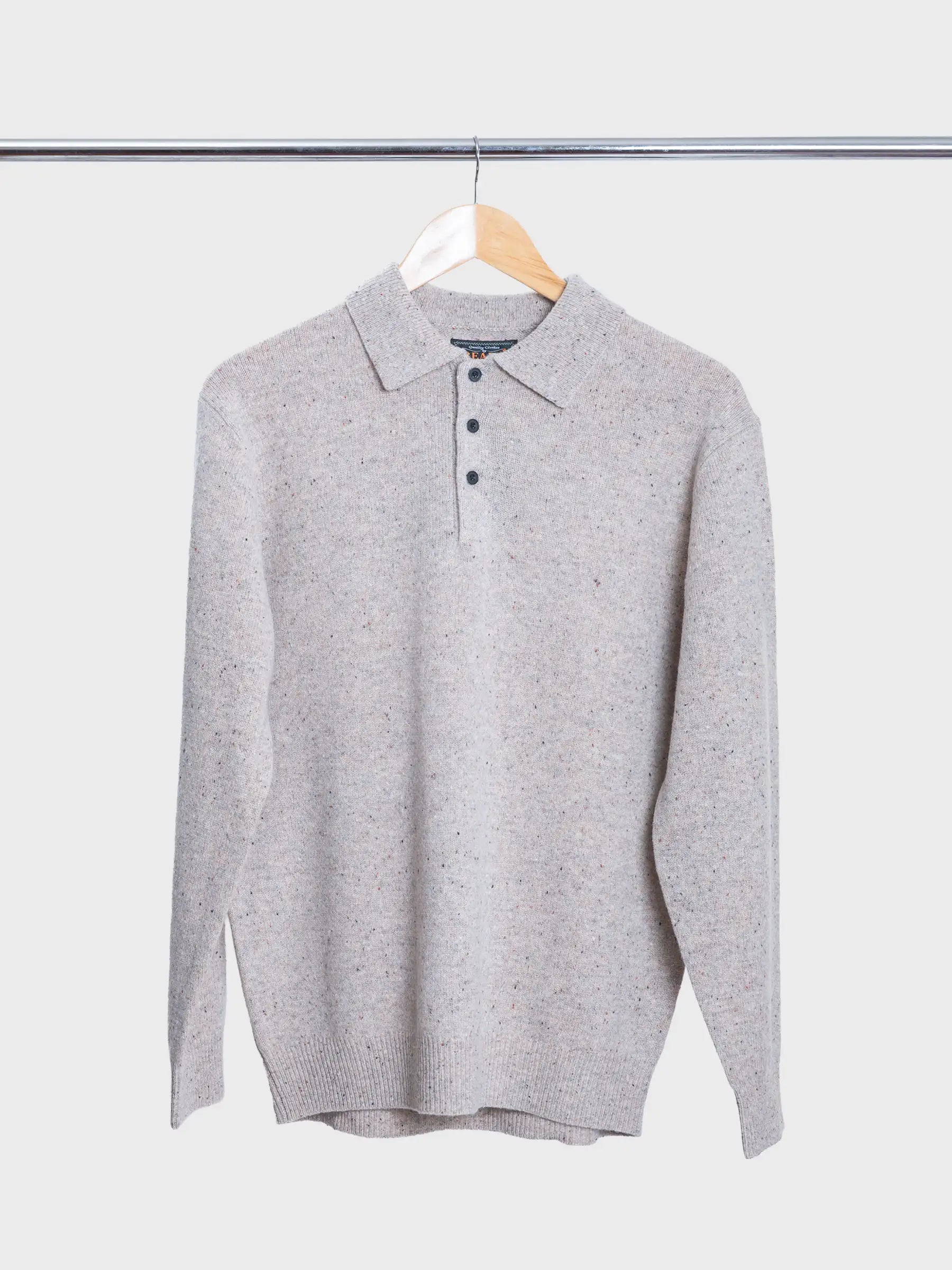 Knit Polo 9G Nep Beige