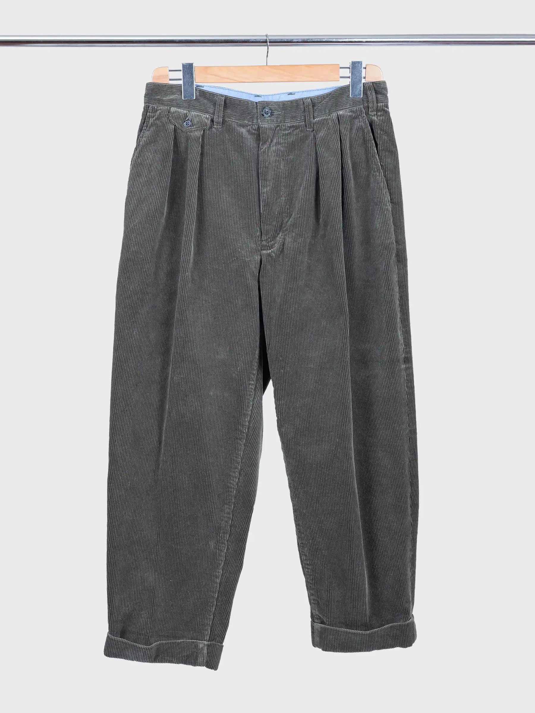 2 pleats Corduroy Dark Green