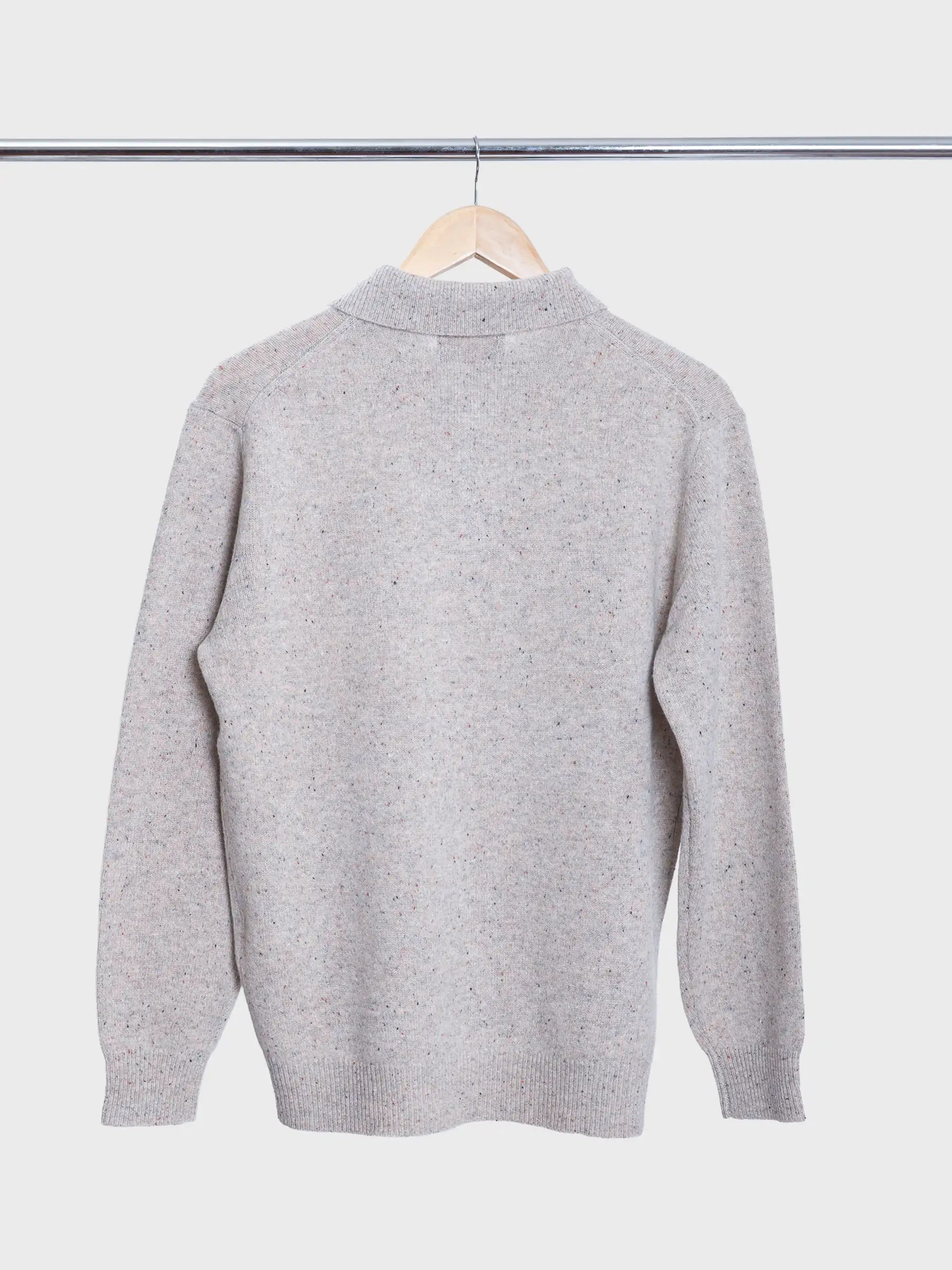 Knit Polo 9G Nep Beige