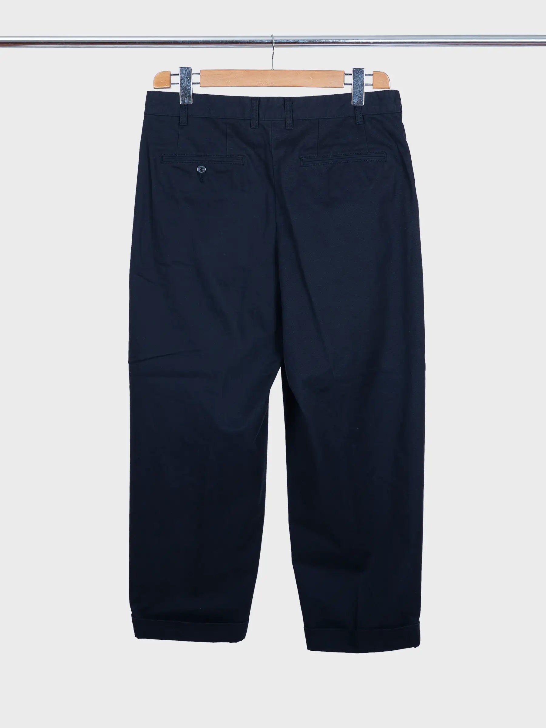2 Pleats Twill Tapered Black