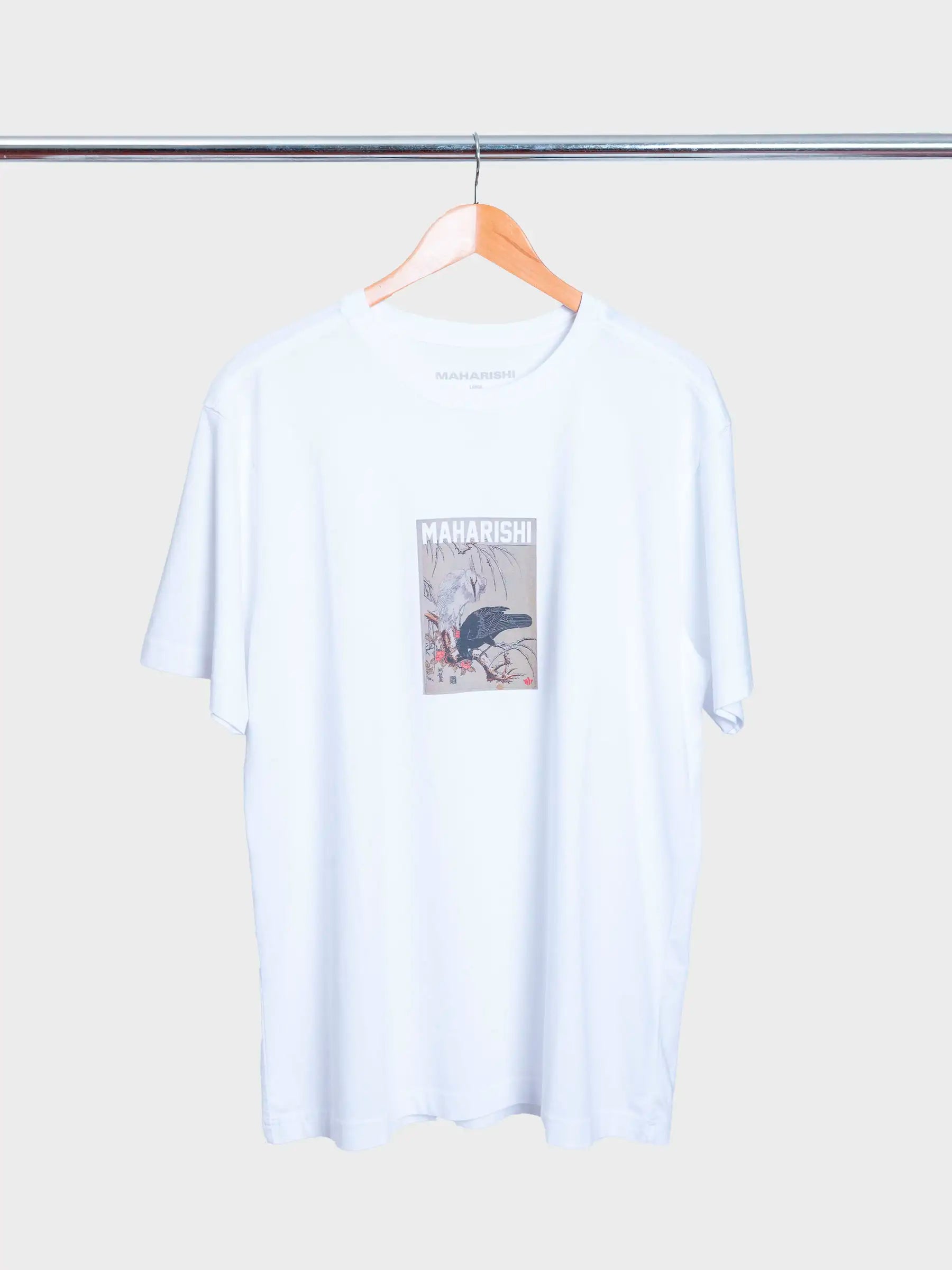 Black Crow White Heron T-Shirt White