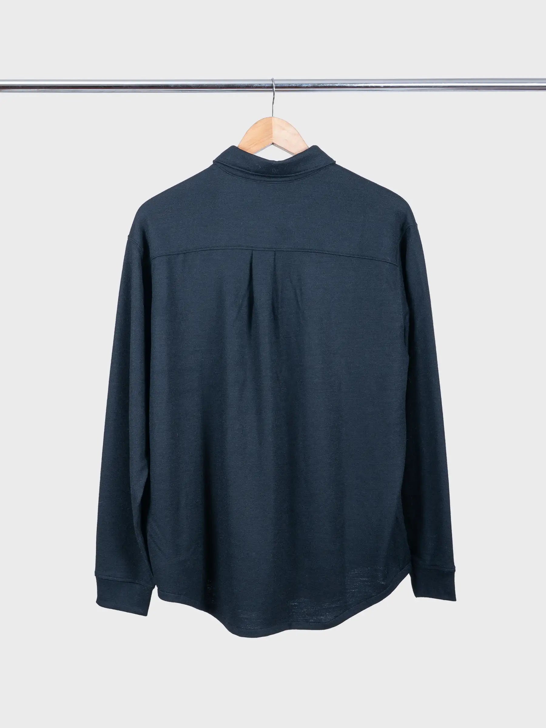 Wool Button Up Black