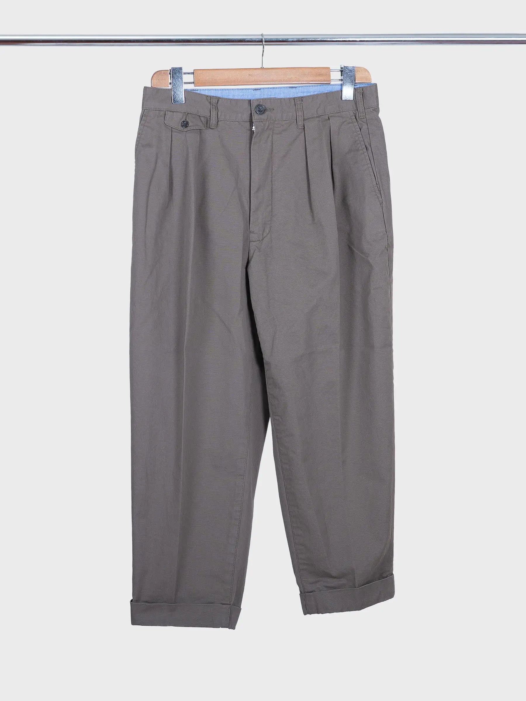 2 Pleats Twill Tapered Olive