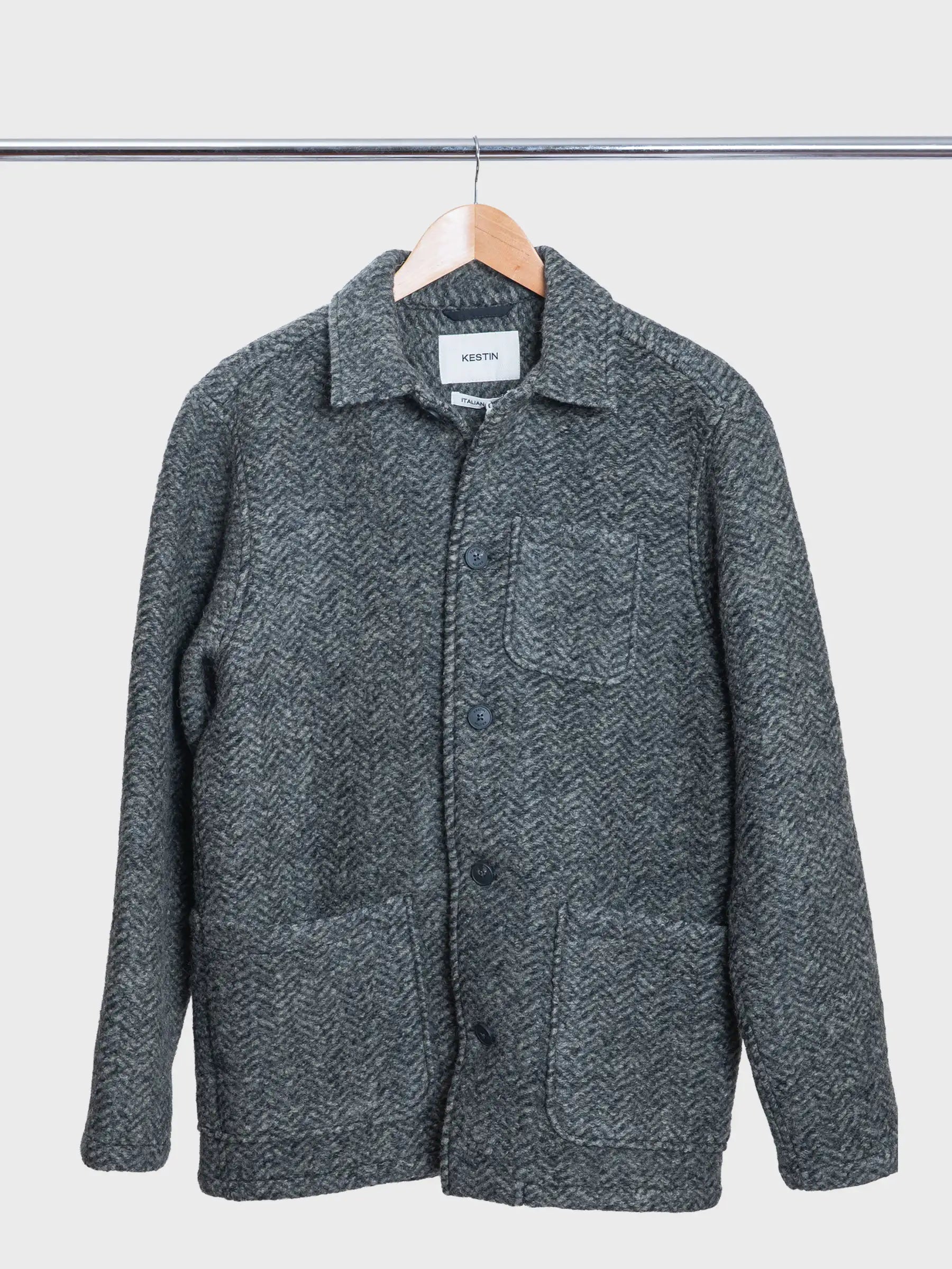 Ormiston Jacket Herringbone Wool in Moss