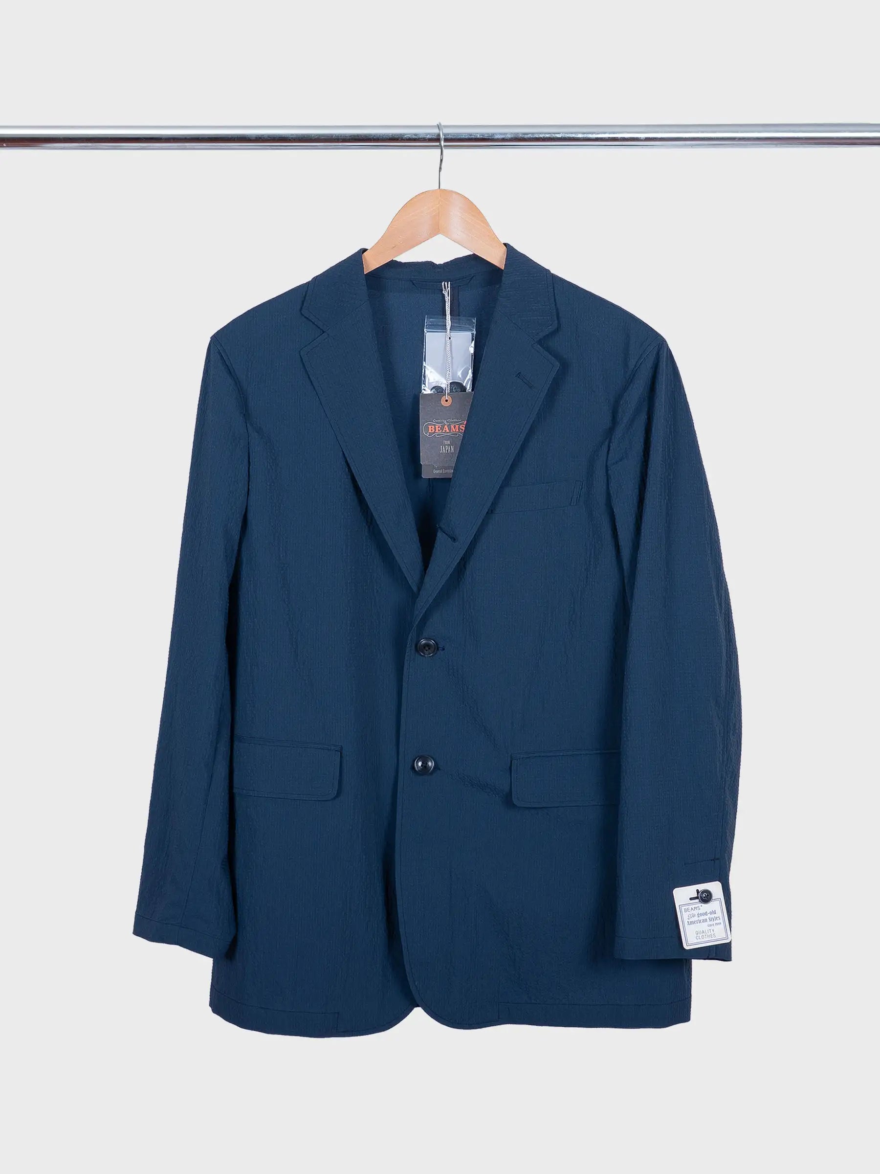 3B Anywhere(wear) Jacket Seersucker Plaid Navy