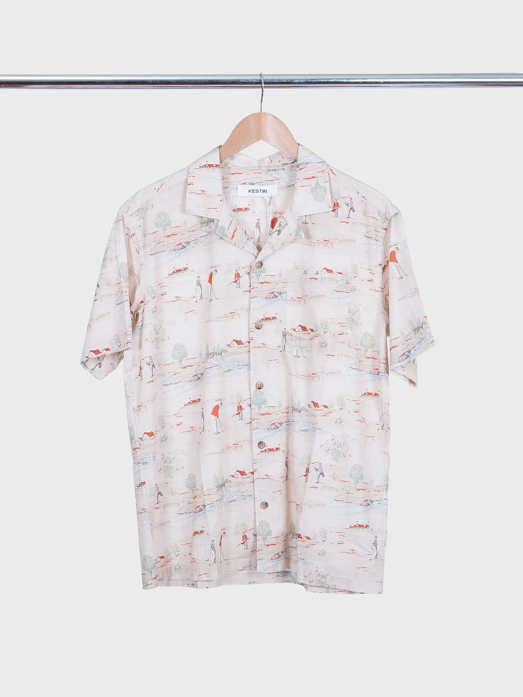 Crammond Shirt Golf Print Oatmeal