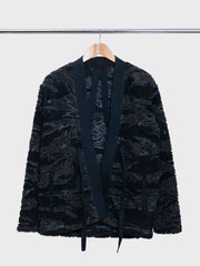 Bonsai Tigerstripe Fleece Kimono Subdued Night