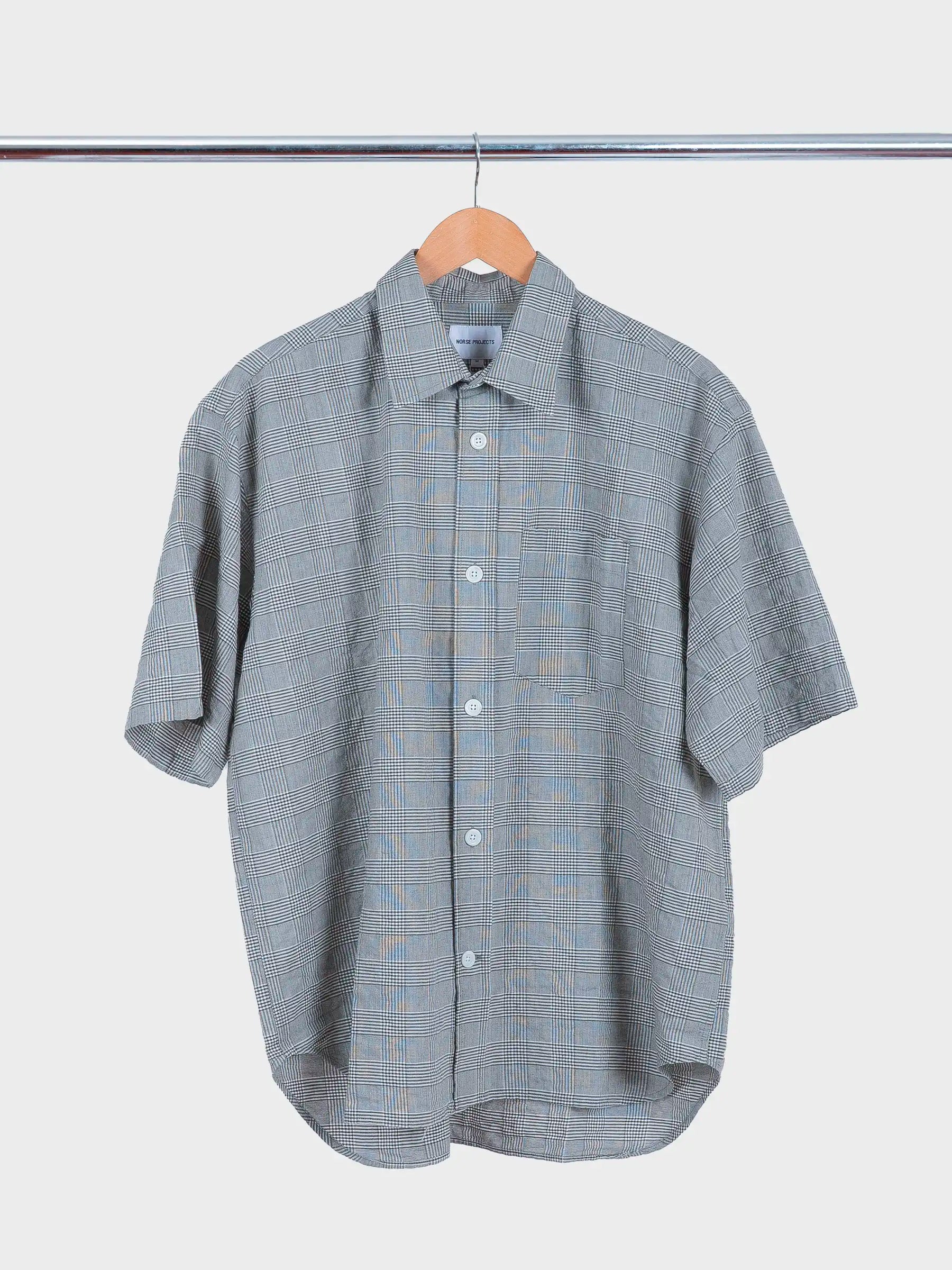 Mo Oversize Check SS Shirt Moss Green