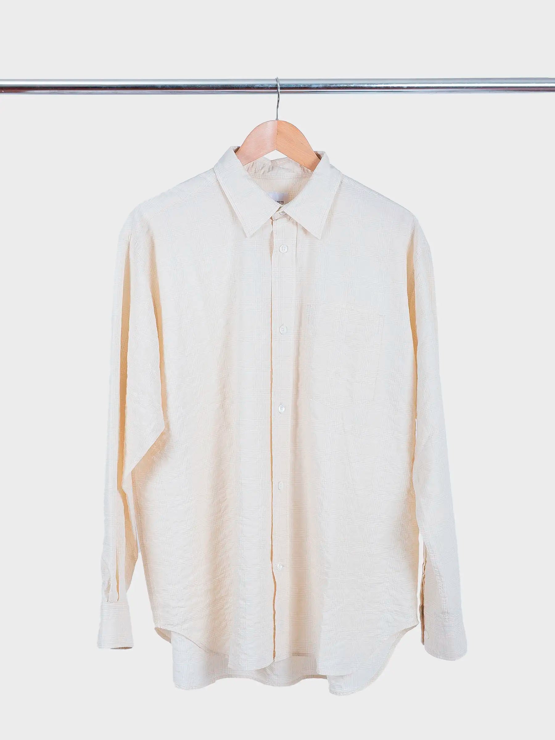 Mo Oversize Check LS Shirt Oatmeal