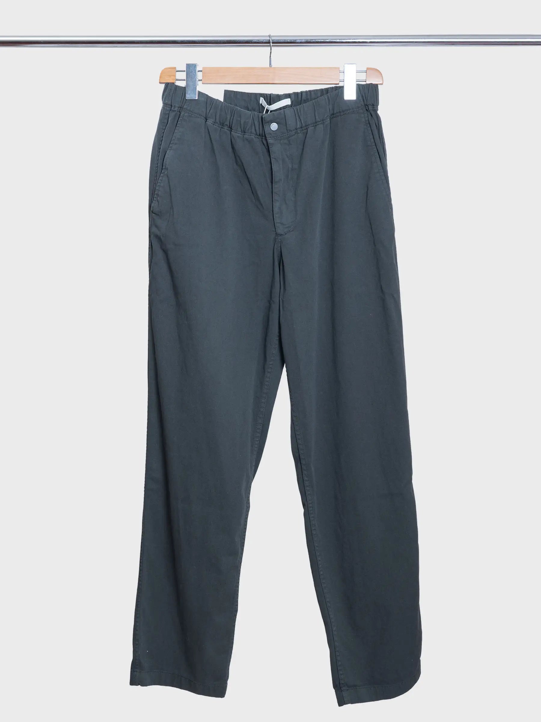 Ezra Relaxed Organic Stretch Twill Trousers Beech Green