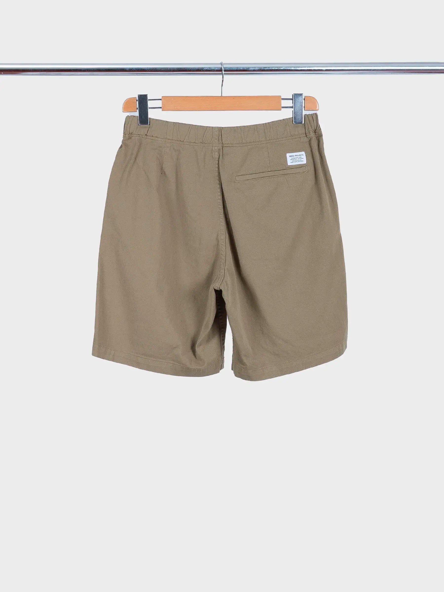 Ezra Relaxed Organic Stretch Twill Short Moss Green
