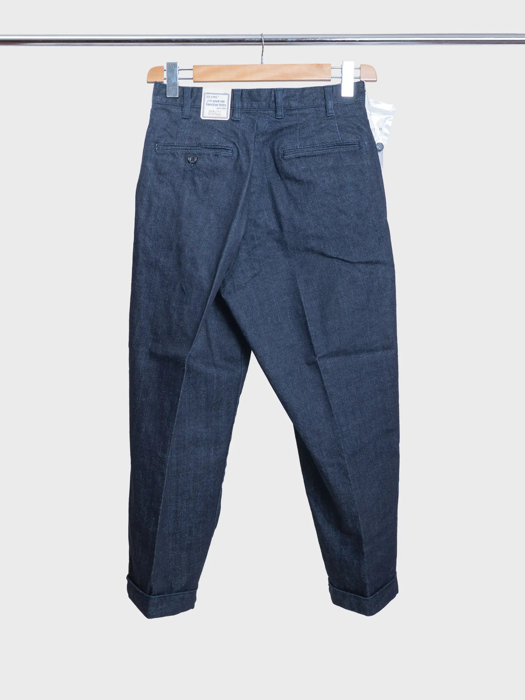 2 Pleats Tapered Denim Indigo