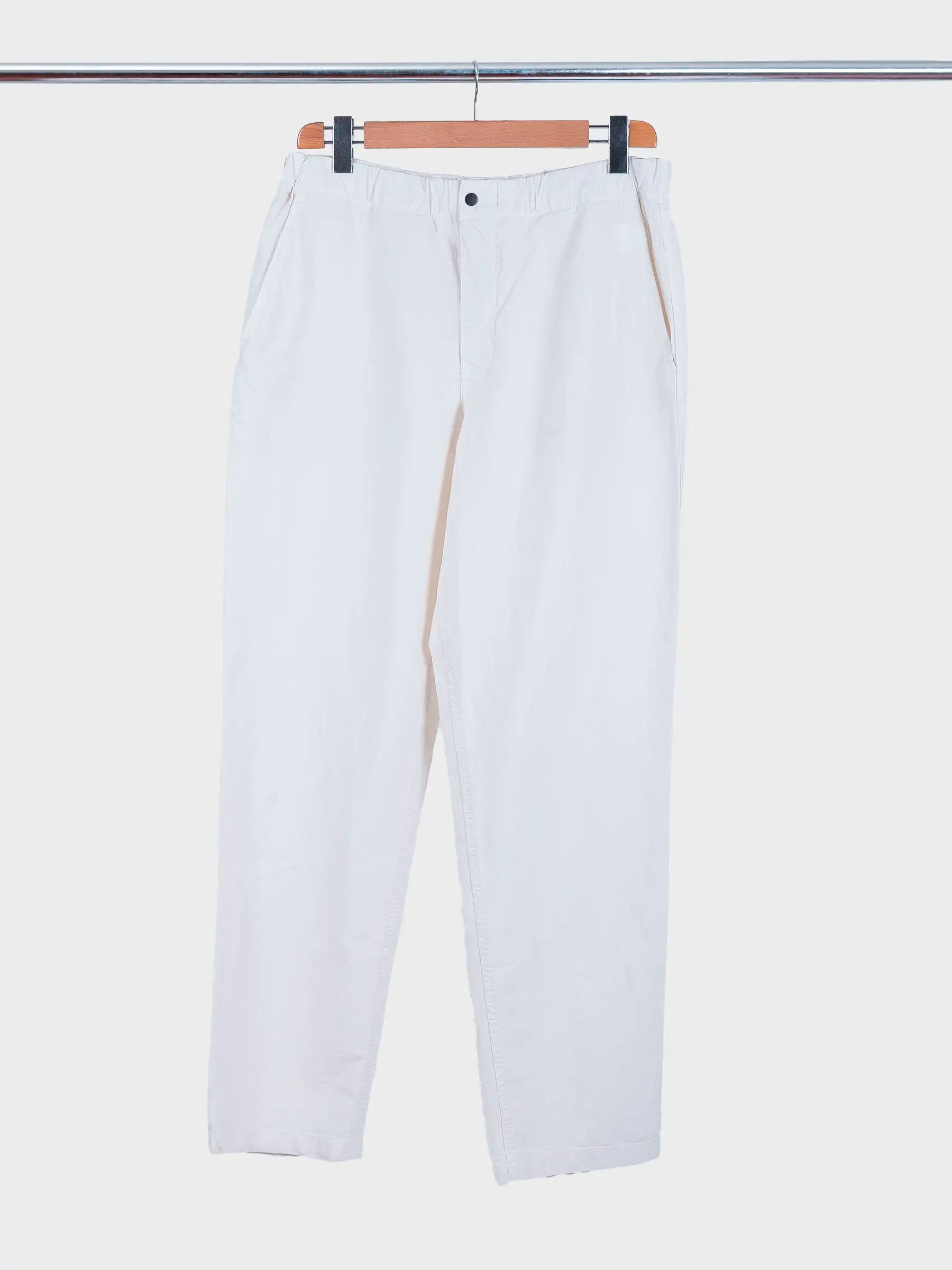 Ezra Relaxed Cotton Linen Trouser Kit White