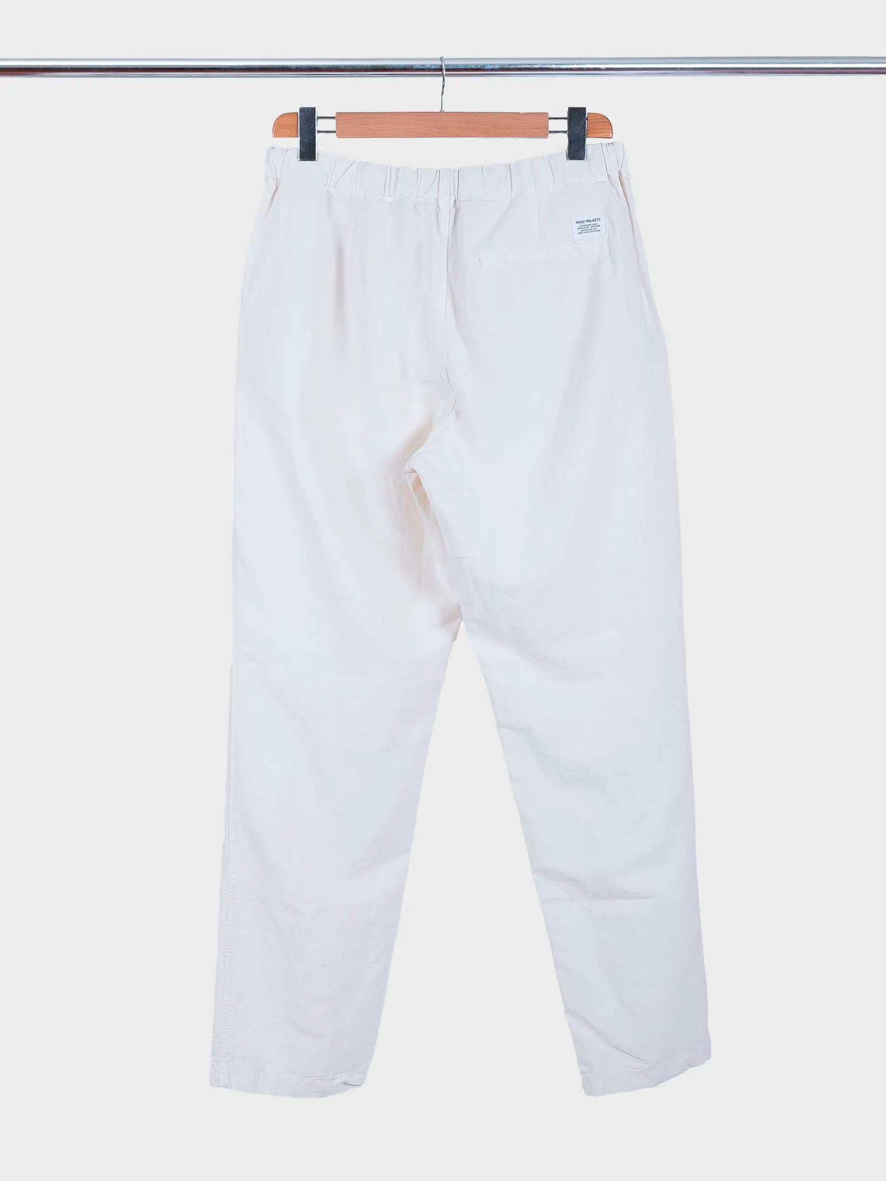 Ezra Relaxed Cotton Linen Trouser Kit White