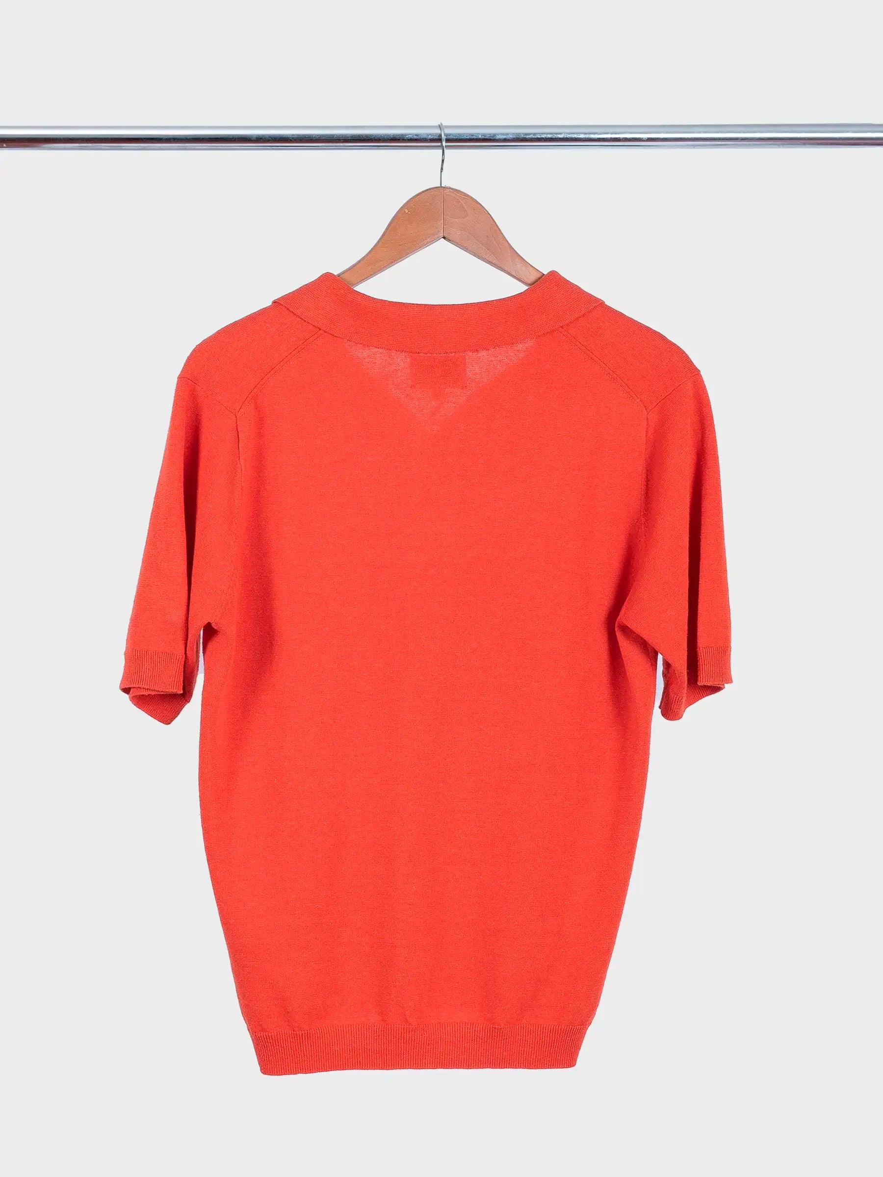 Leif Cotton Linen Polo Blood Orange