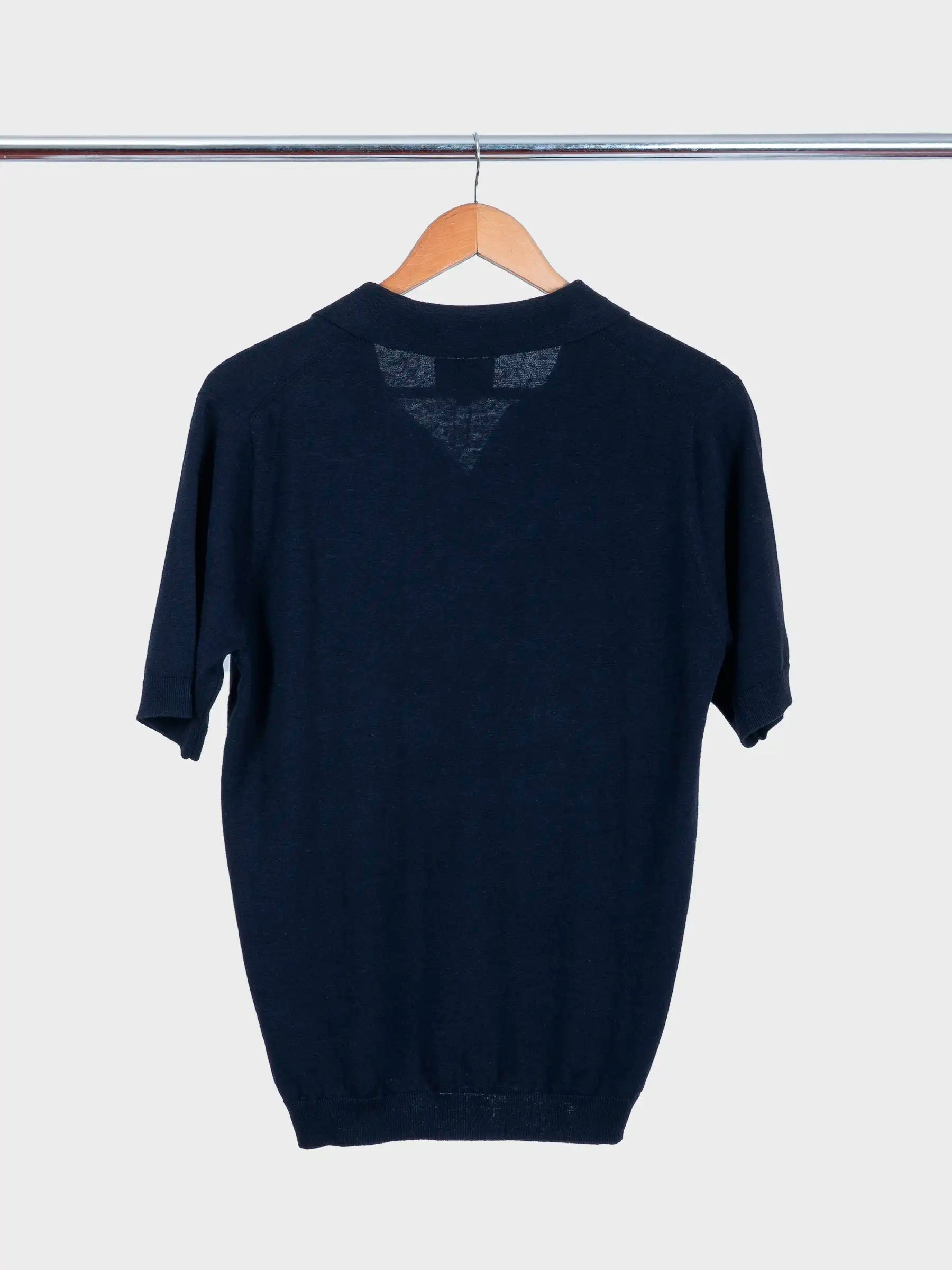 Leif Cotton Linen Polo Dark Navy