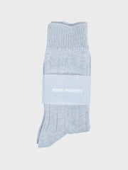 Bjarki Neps Wool Rib Sock Light Grey Melange