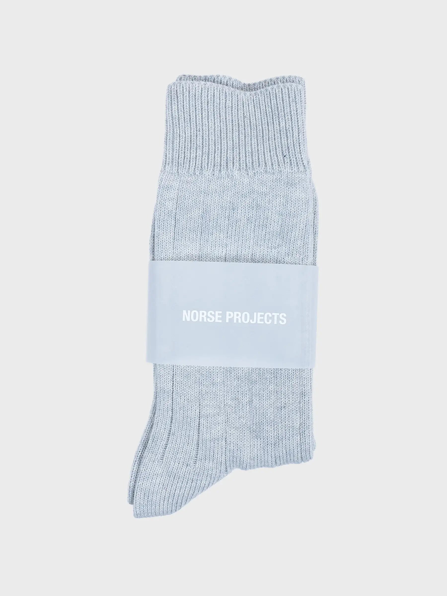 Bjarki Neps Wool Rib Sock Light Grey Melange