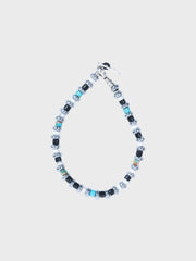 Hematite Roundel Beads Bracelet Jet /Turquoise