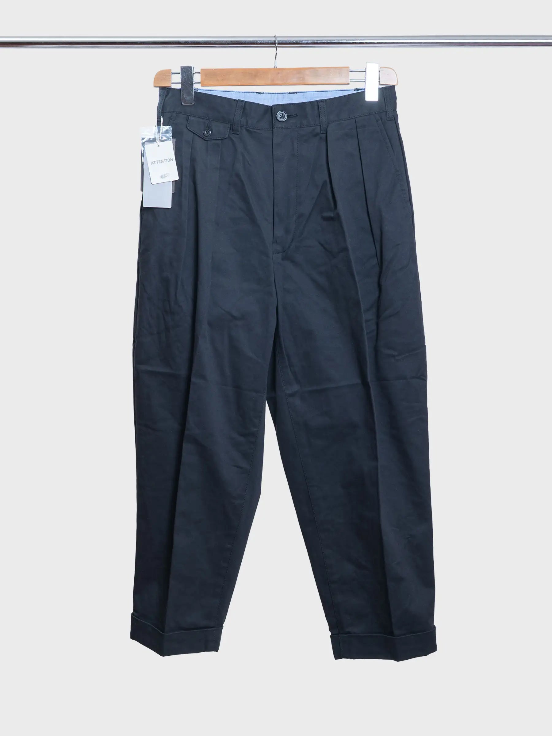 2 Pleats Twil Black
