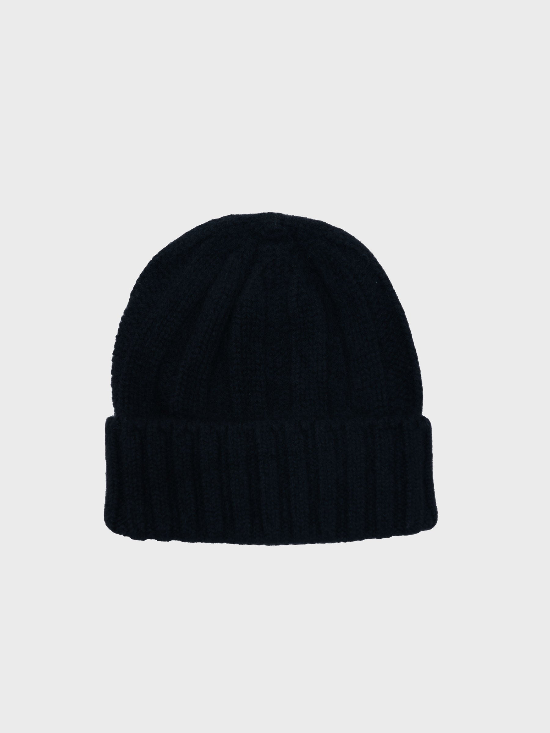 Cashmere Rib Watch Cap Black